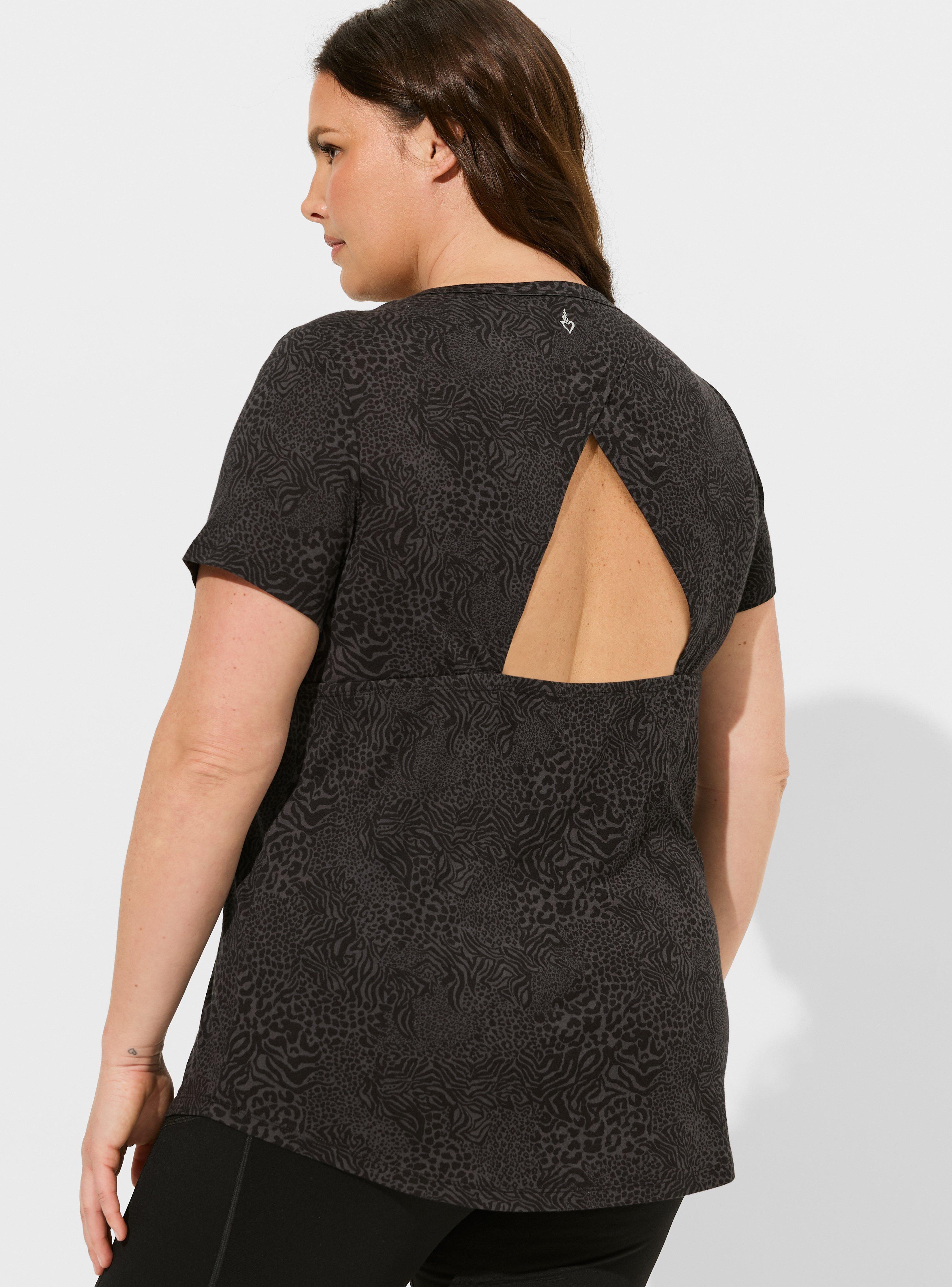 Performance Cotton Open Back Short Sleeve Tunic Tee