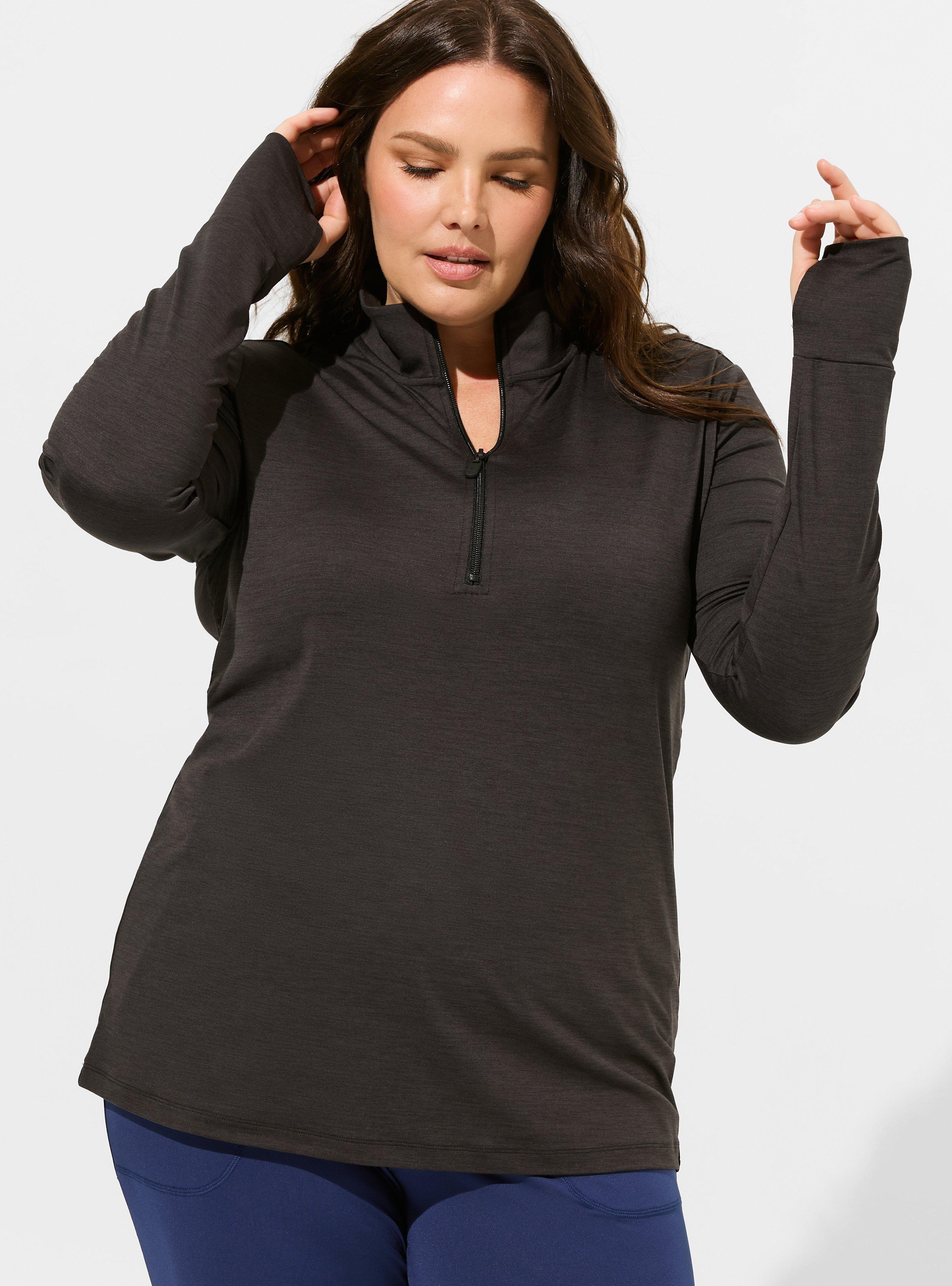 Plus Size - Super Soft Performance Jersey Half Zip Pullover - Torrid