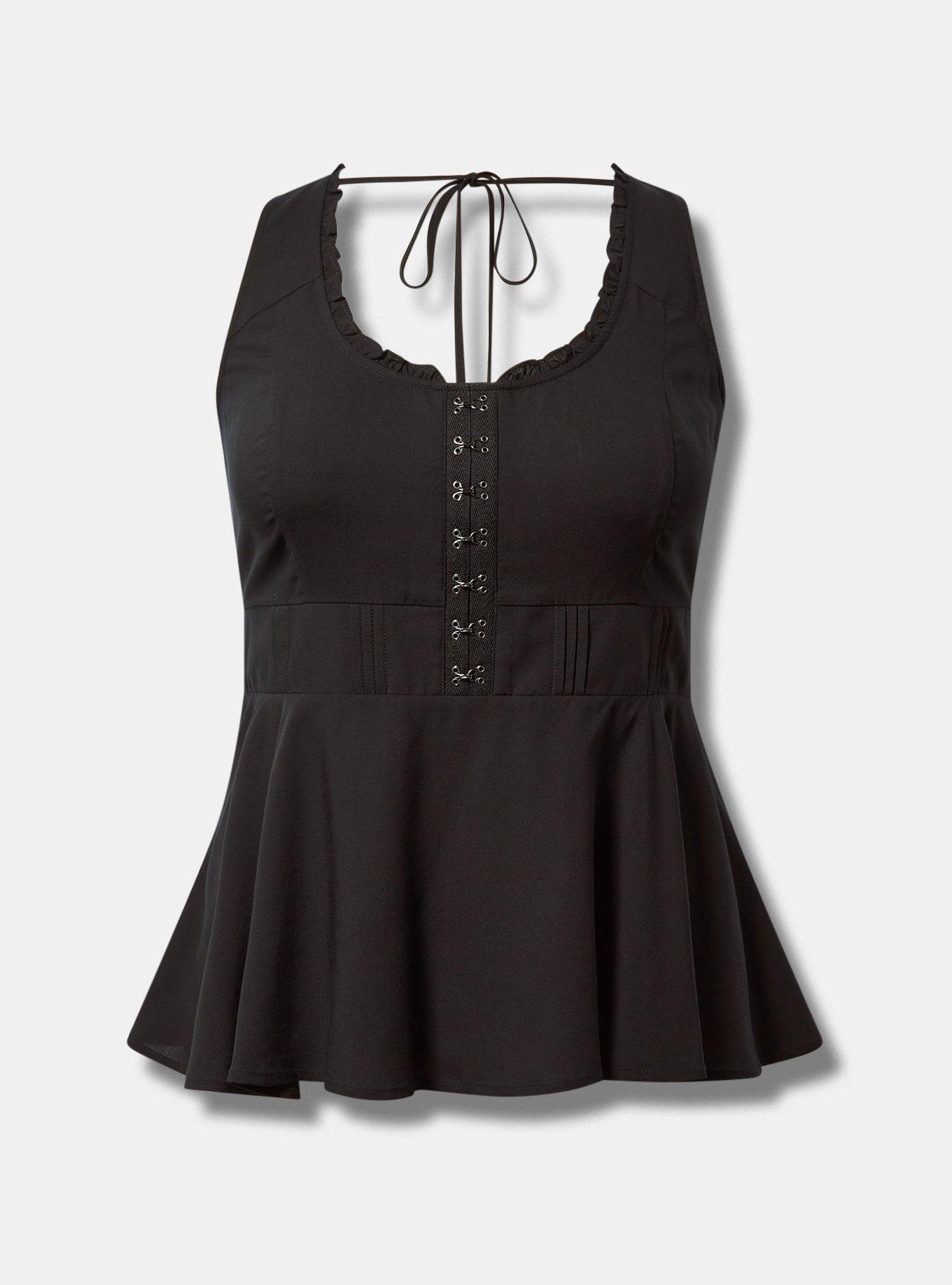 Babydoll Washable Challis Corset Sleeveless Top