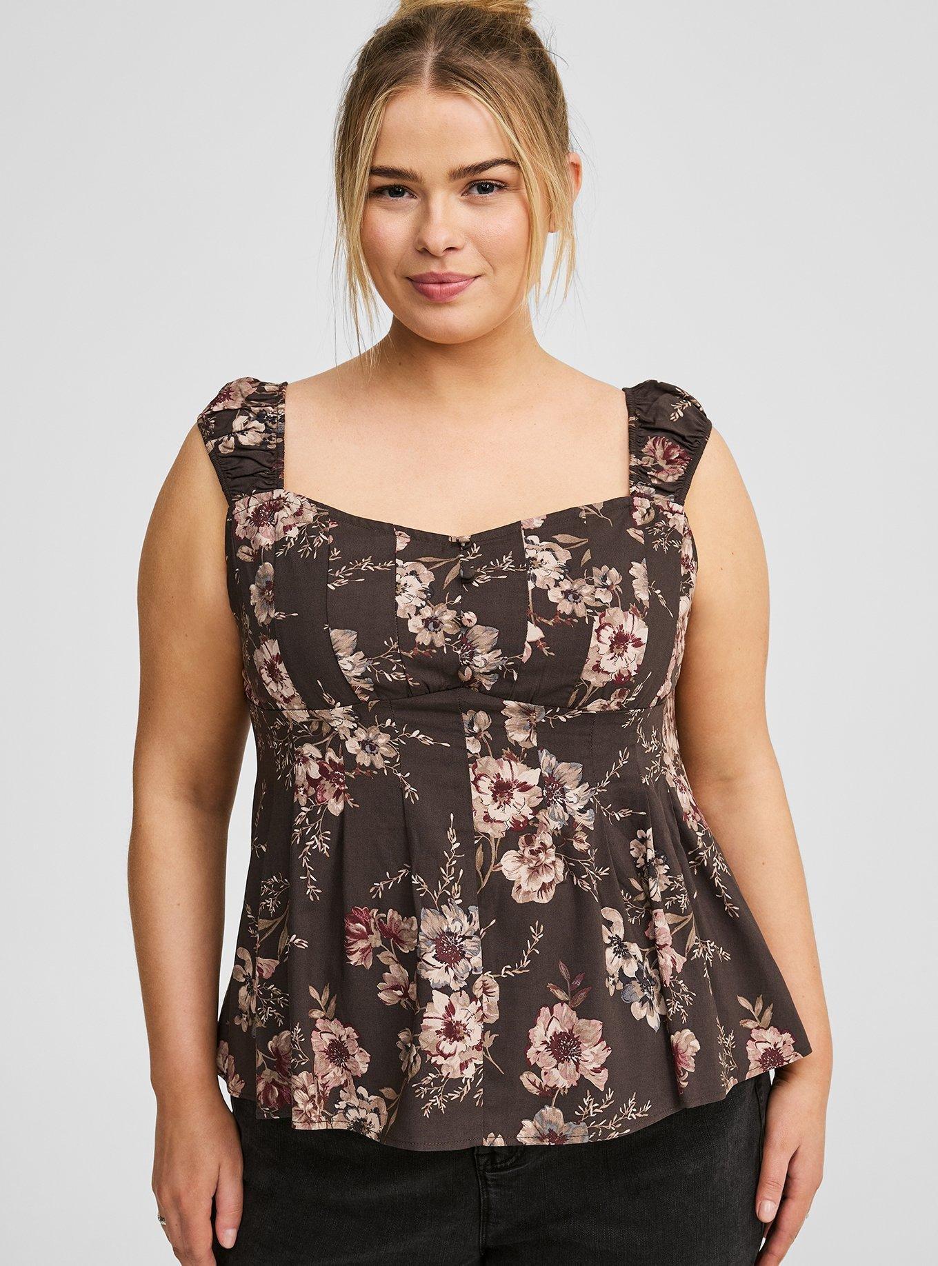 Peplum Challis Corset Top