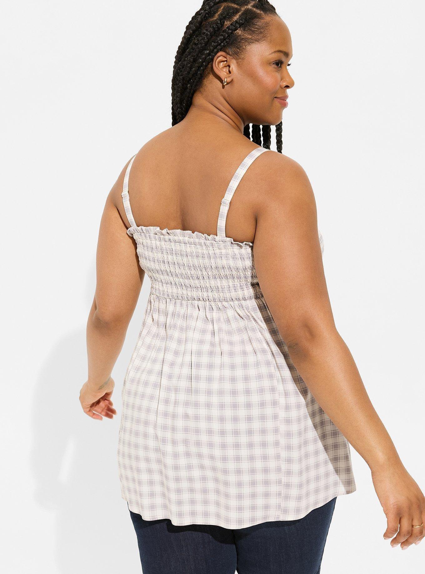 Babydoll Challis Smocked Sleeveless Top