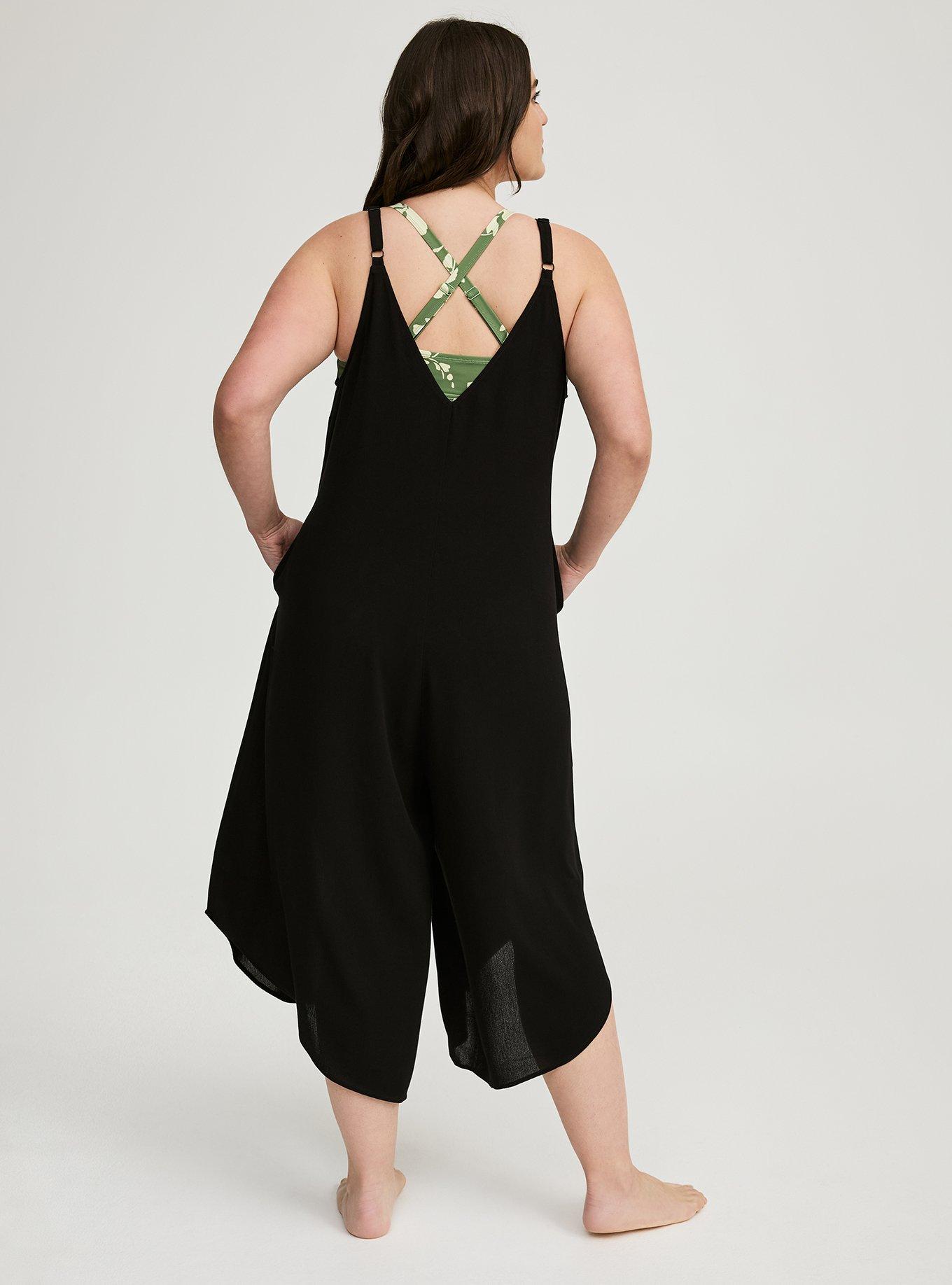Washable Gauze Drape Leg Cover-Up Jumpsuit