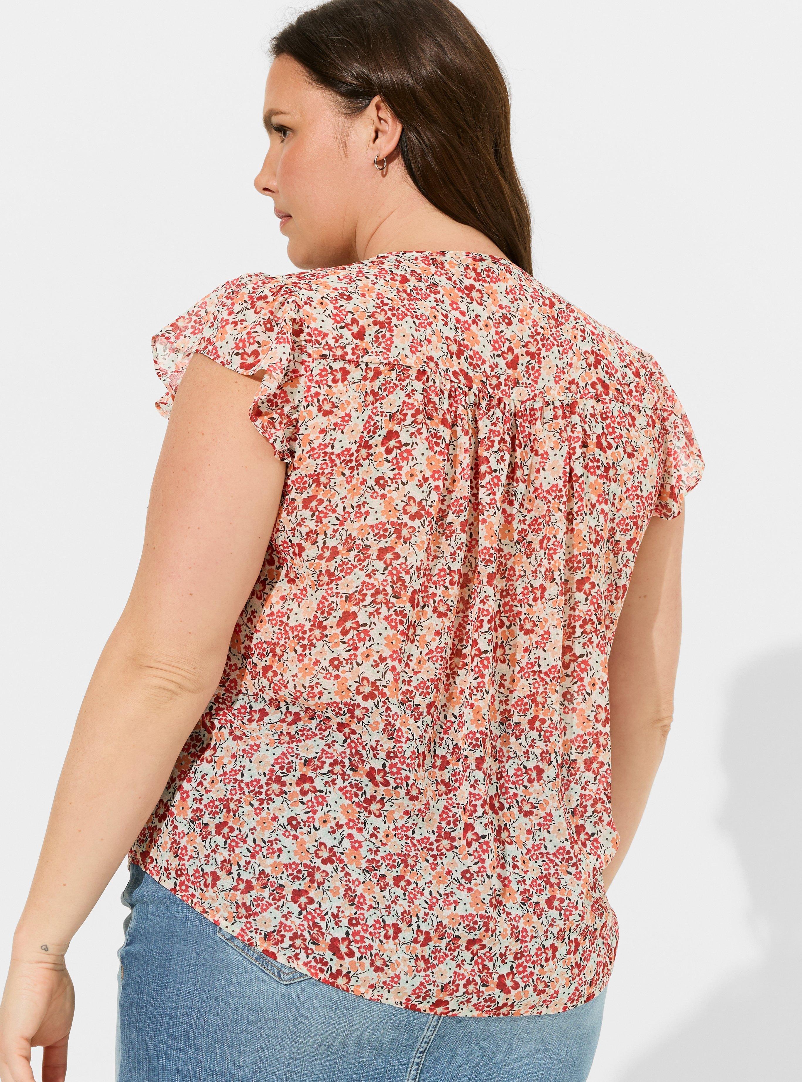 Ruffle Flutter Sleeve Top