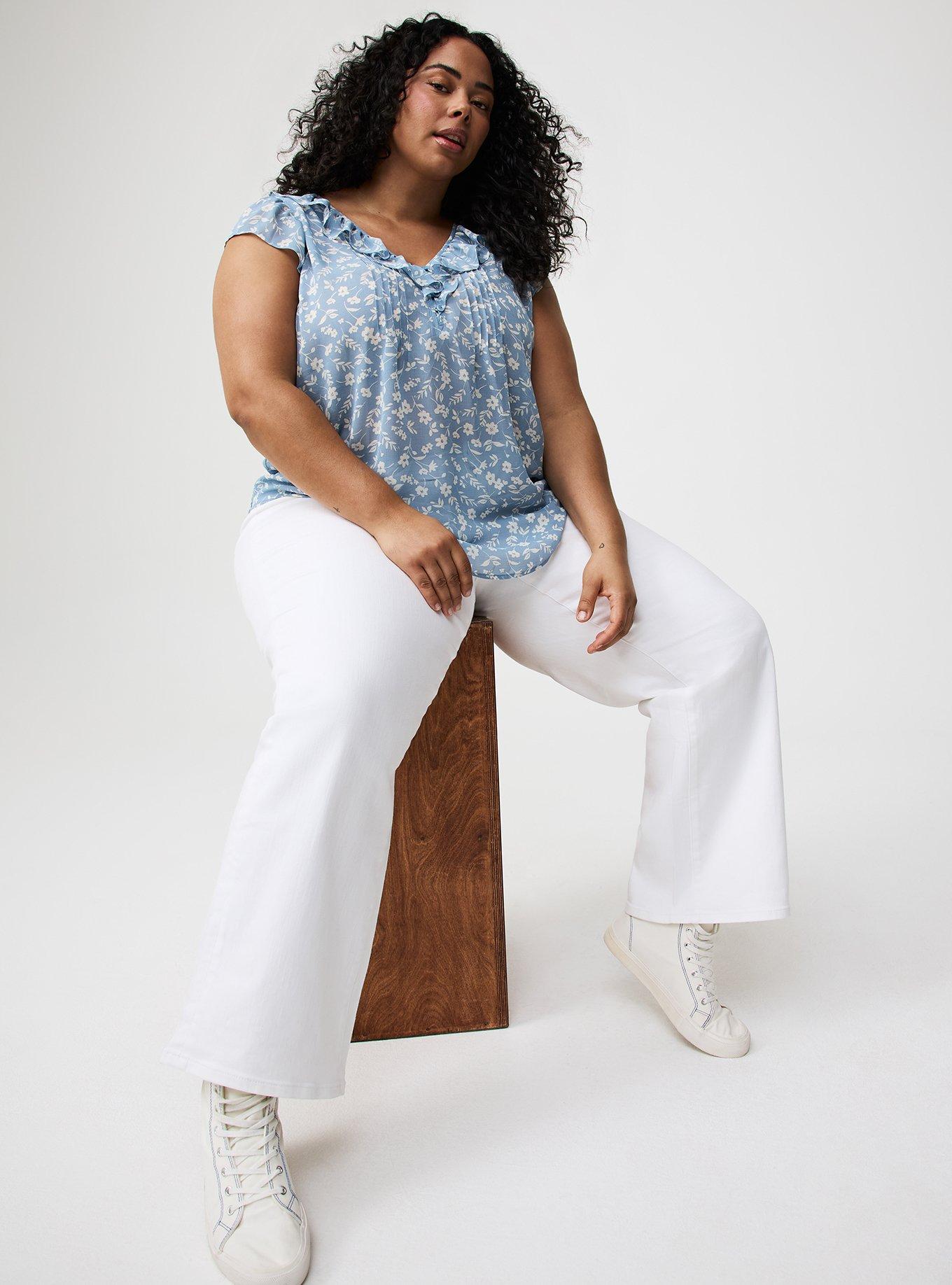 Ruffle Flutter Sleeve Top