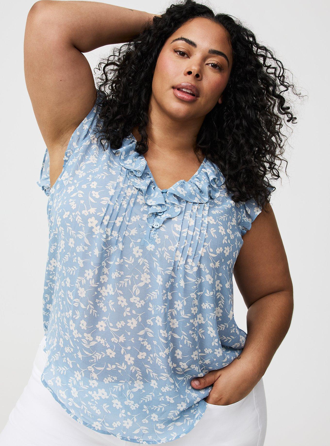 Ruffle Flutter Sleeve Top