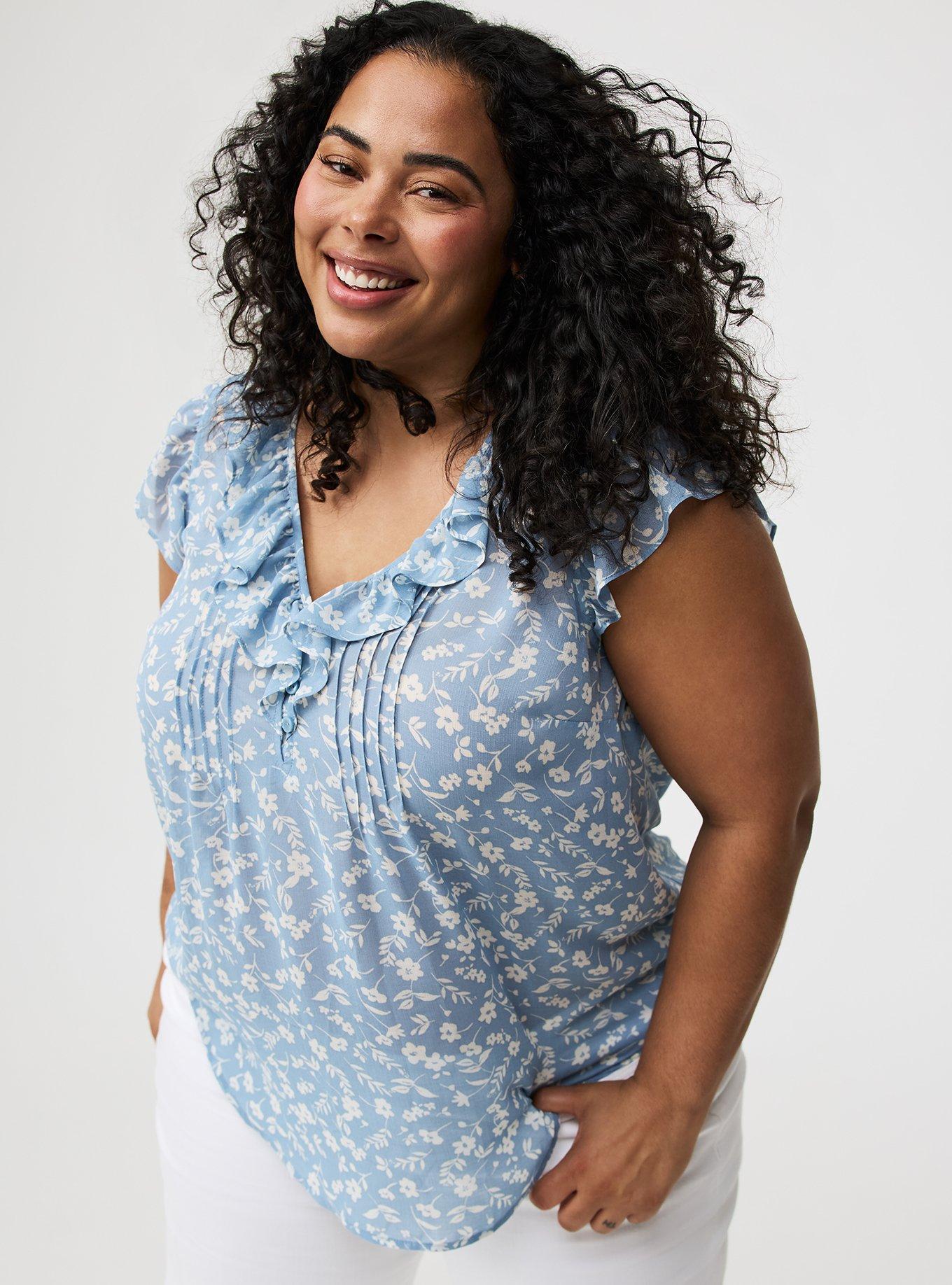 Ruffle Flutter Sleeve Top