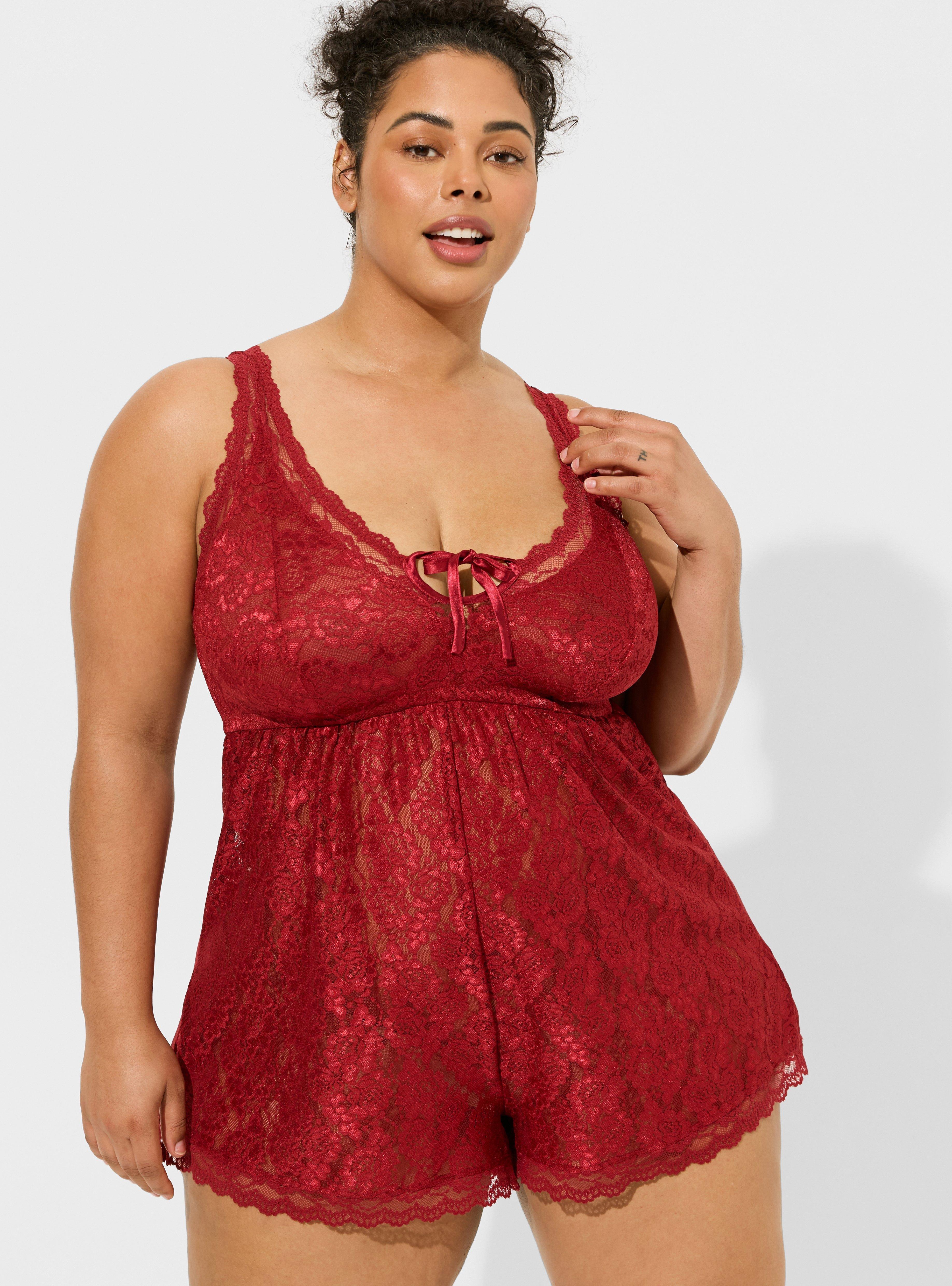Plus Size - All Over Lace Deep V Romper - Torrid