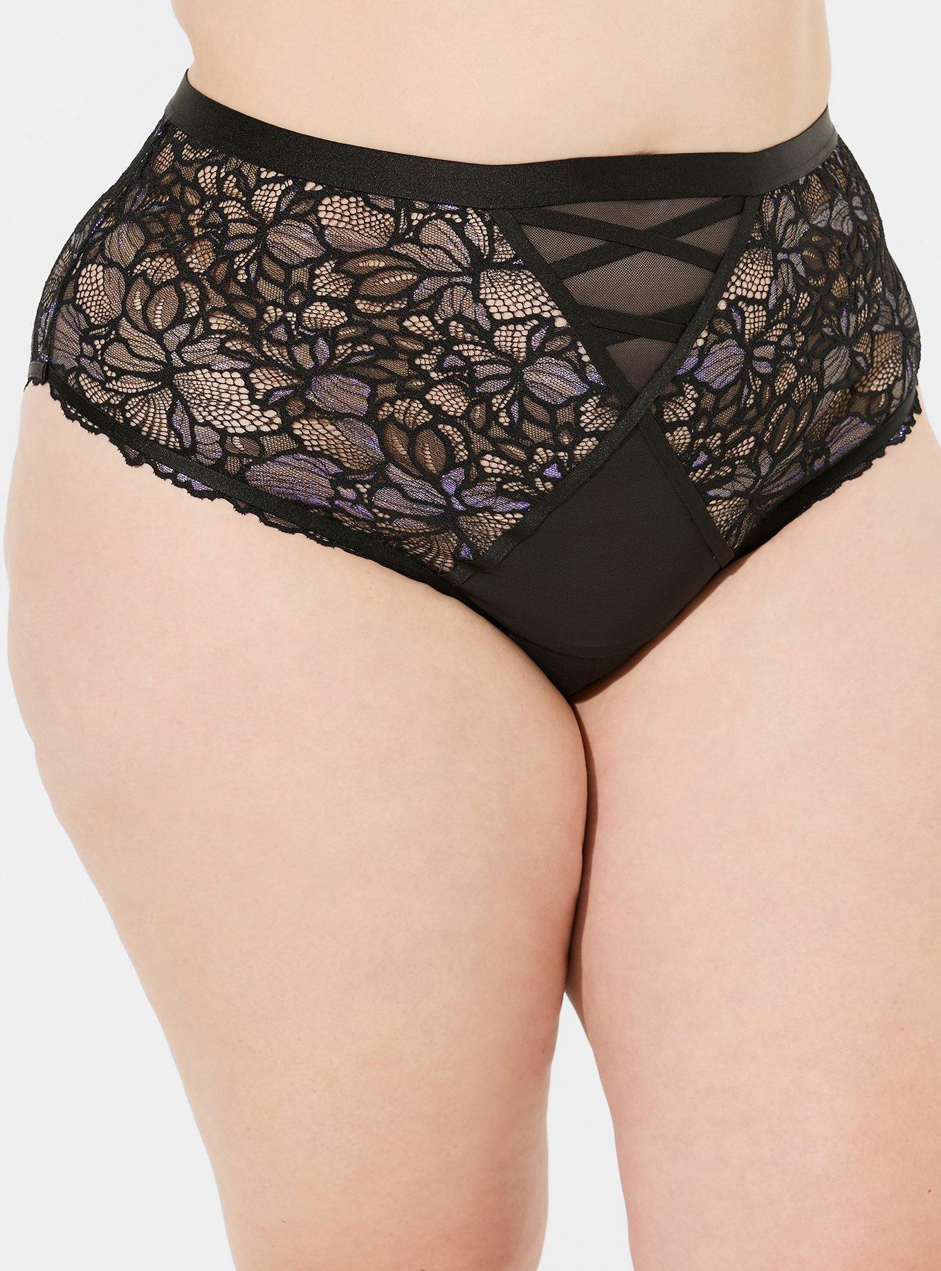 Moody Butterflies Mid Rise Split Gusset Cheeky, RICH BLACK, alternate