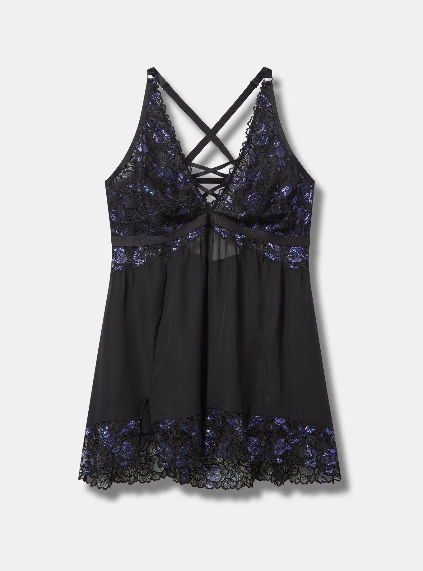 Moody Butterflies Lingerie Slip Dress, , flat