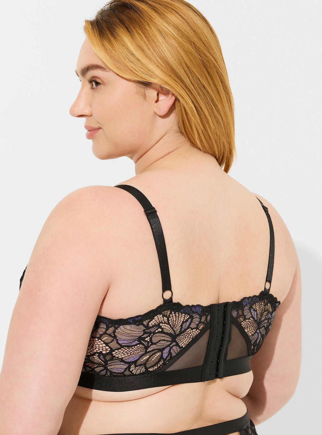 Moody Butterflies Underwire Bralette, RICH BLACK, alternate