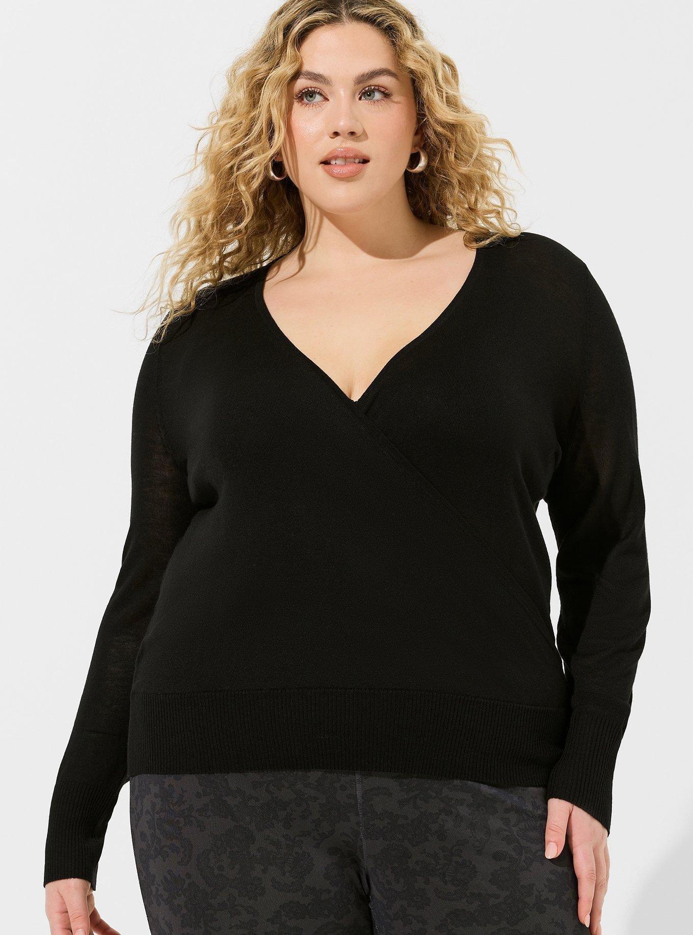 Plus Size - Tissue Weight Pullover Surplice Sweater - Torrid