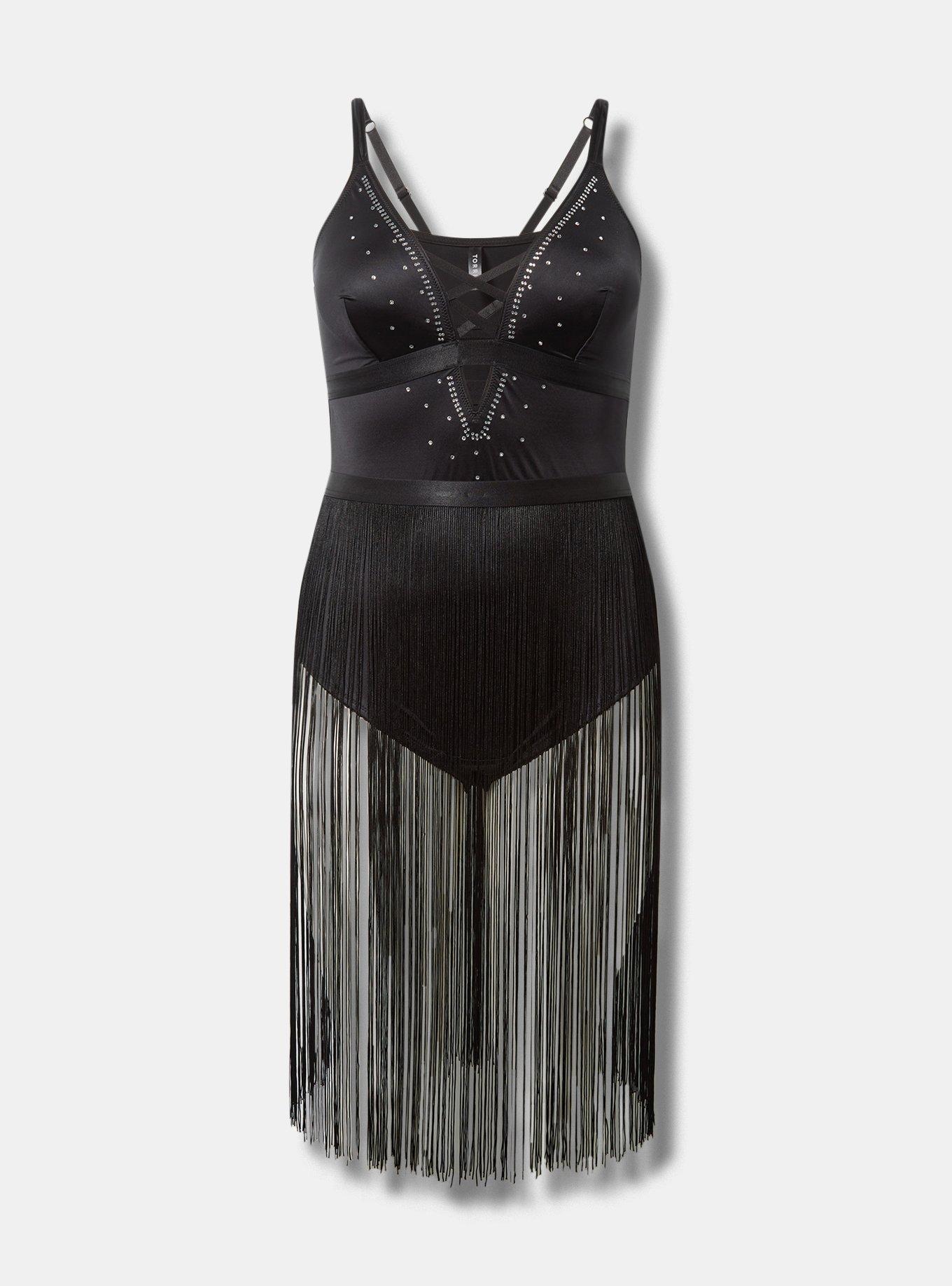 Glam Fringe Skirted Bodysuit