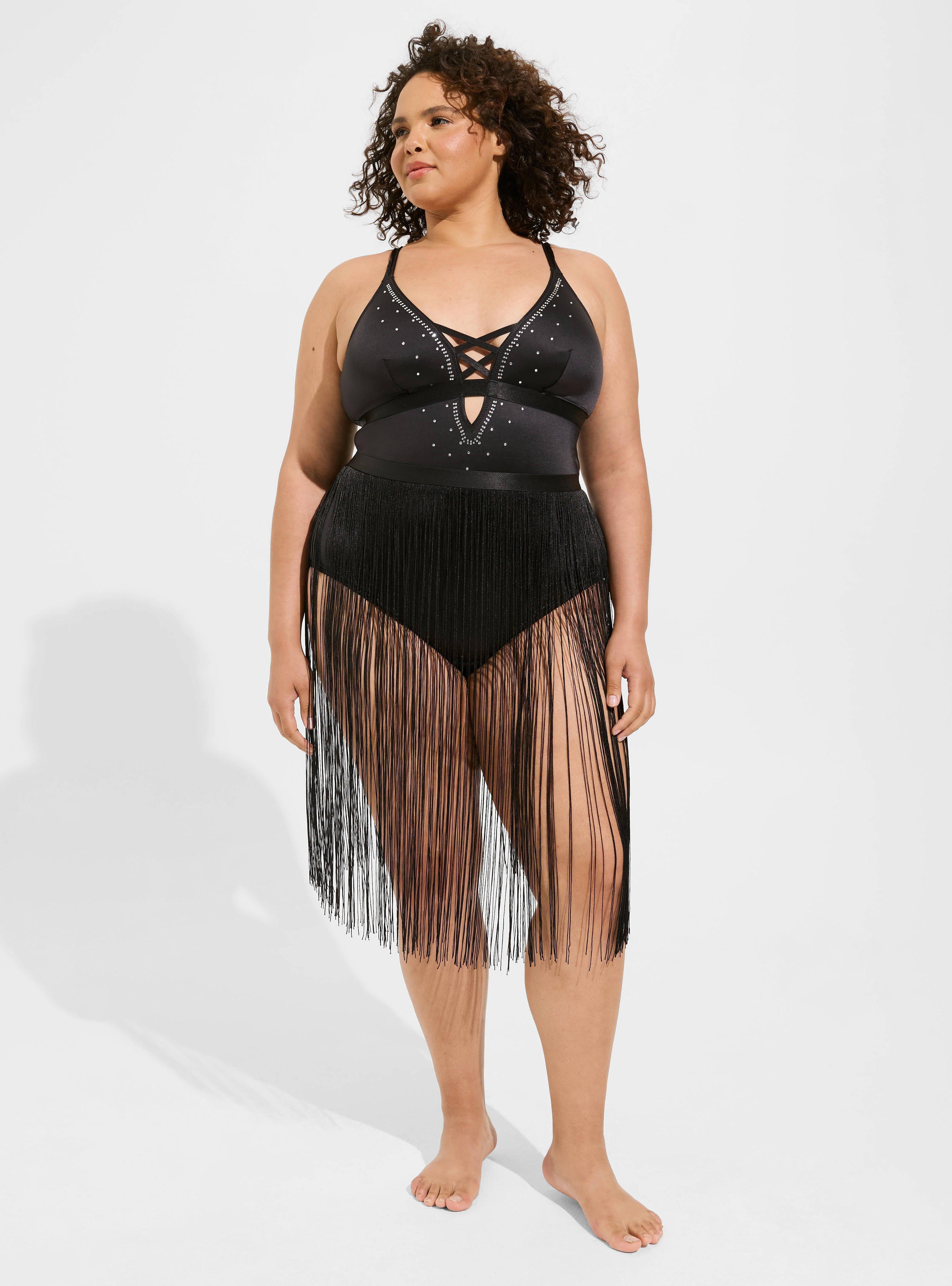 Glam Fringe Skirted Bodysuit