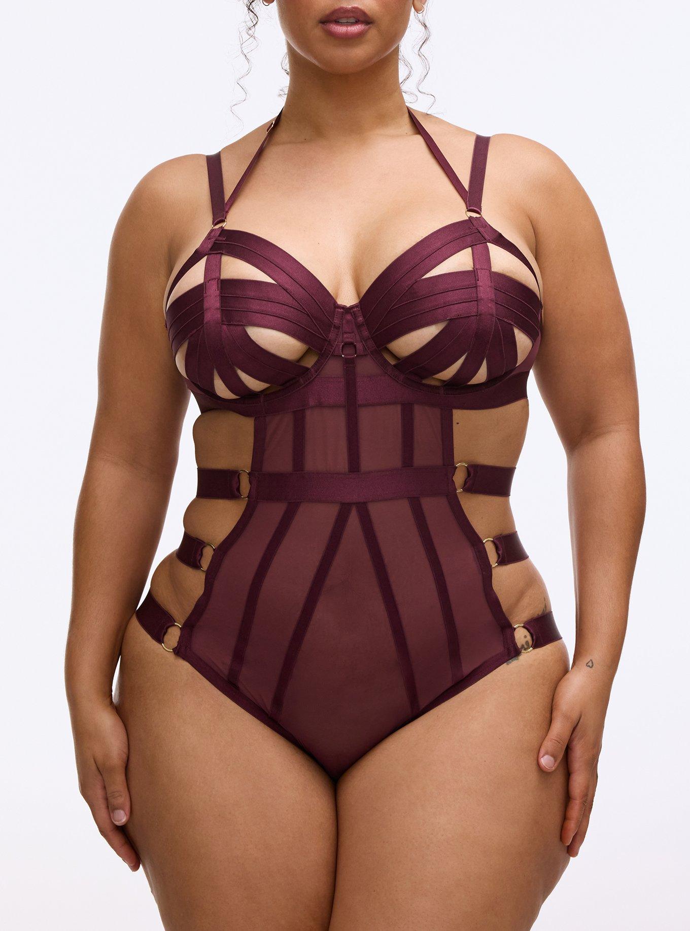 Strappy Cut-Out Bodysuit, FIG, alternate