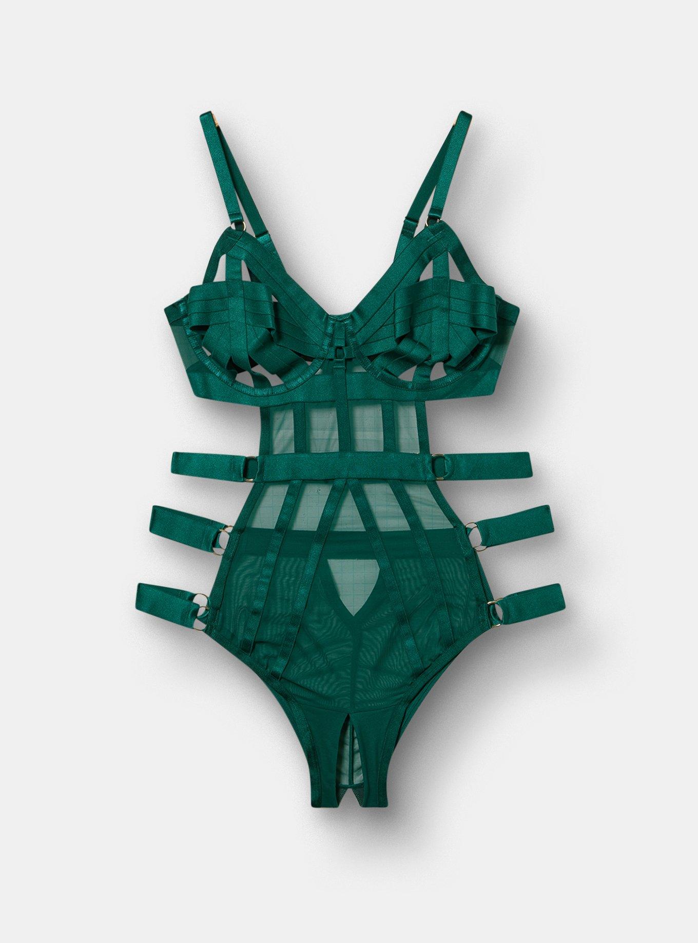 Strappy Cut-Out Bodysuit, BOTANICAL GARDEN, flat