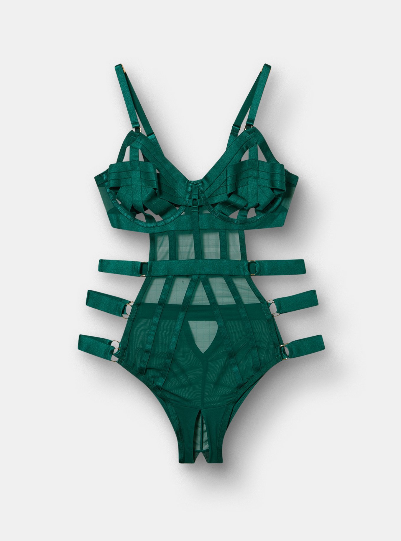 Strappy Cut-Out Bodysuit, BOTANICAL GARDEN, hi-res