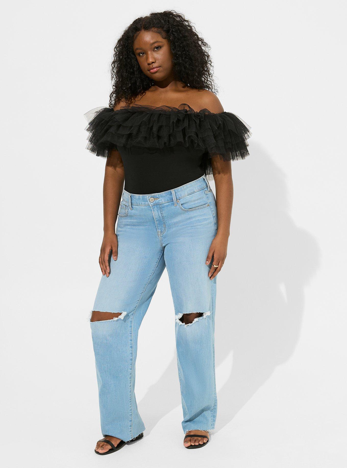 Foxy Off The Shoulder Tulle Bodysuit