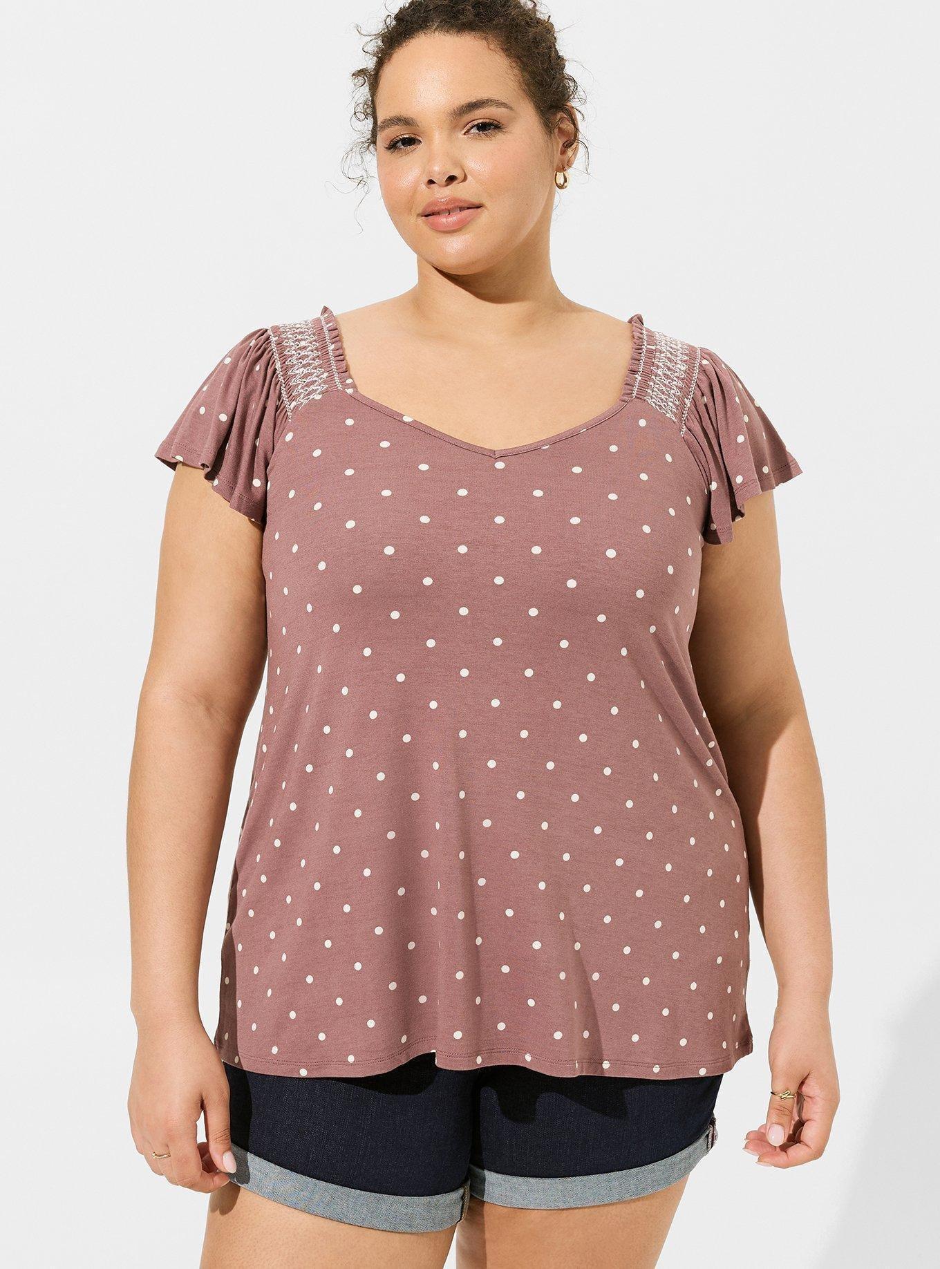 Plus Size - Stretch Mesh Sweetheart Smocked Long Sleeve Top - Torrid