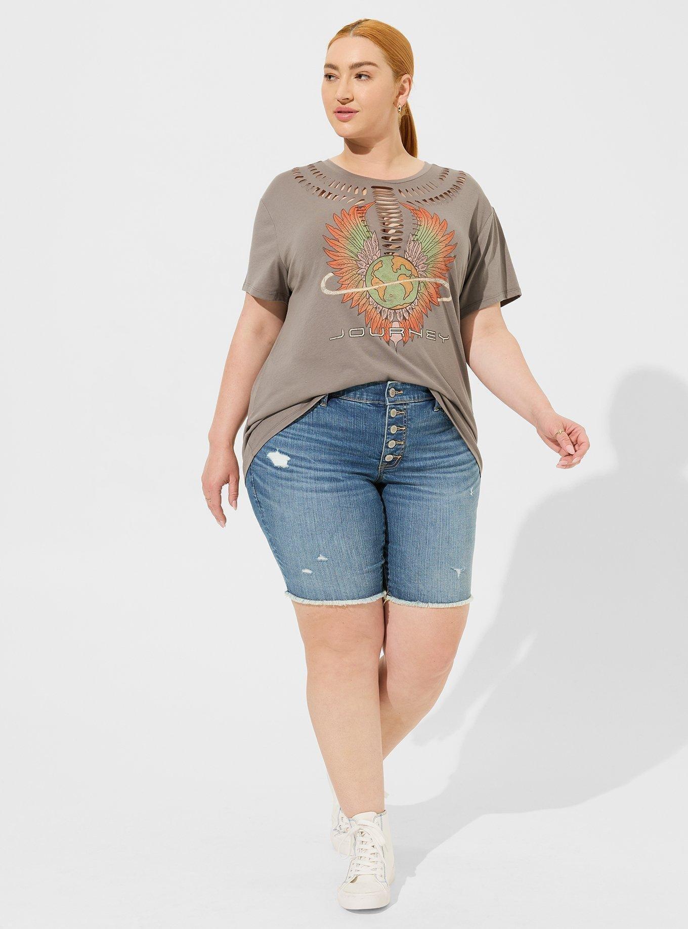 Journey Relaxed Fit Cotton Yoke Slash Tee