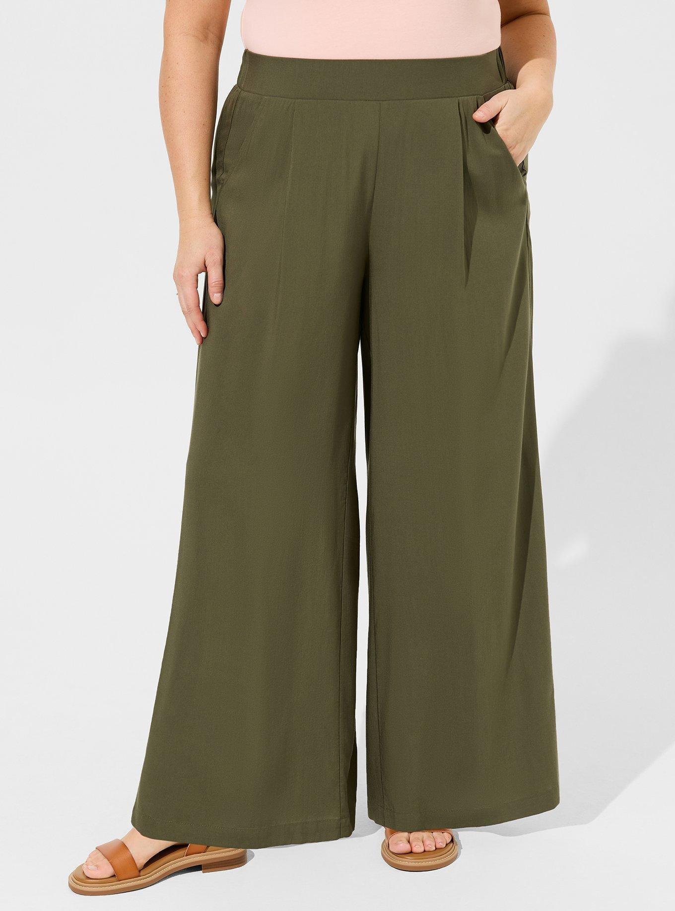 Pull On Wide Leg Washable Challis Pant