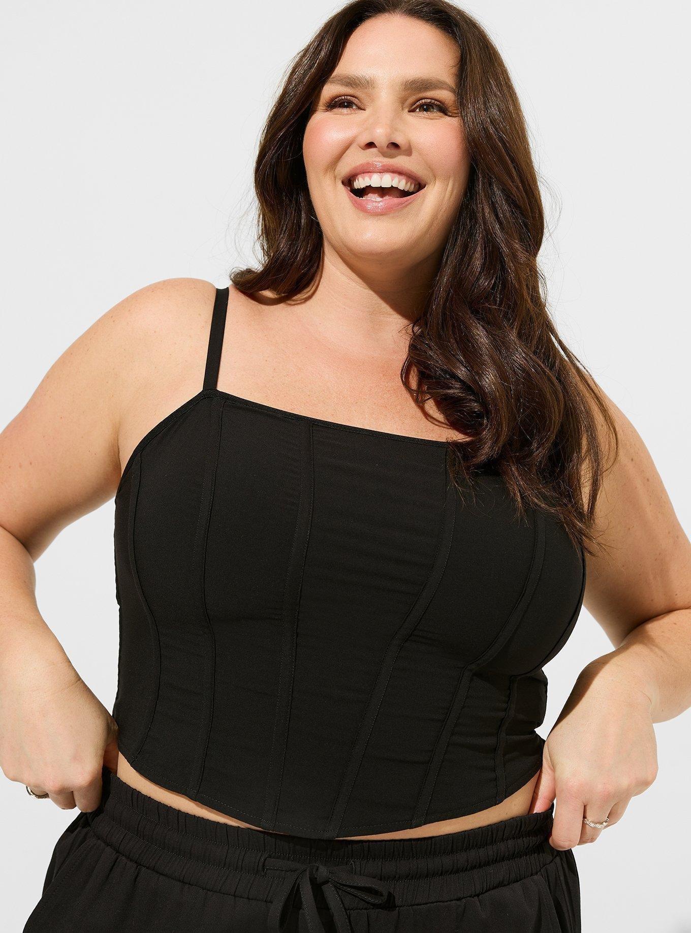 Plus Size - Challis Corset Crop Top - Torrid