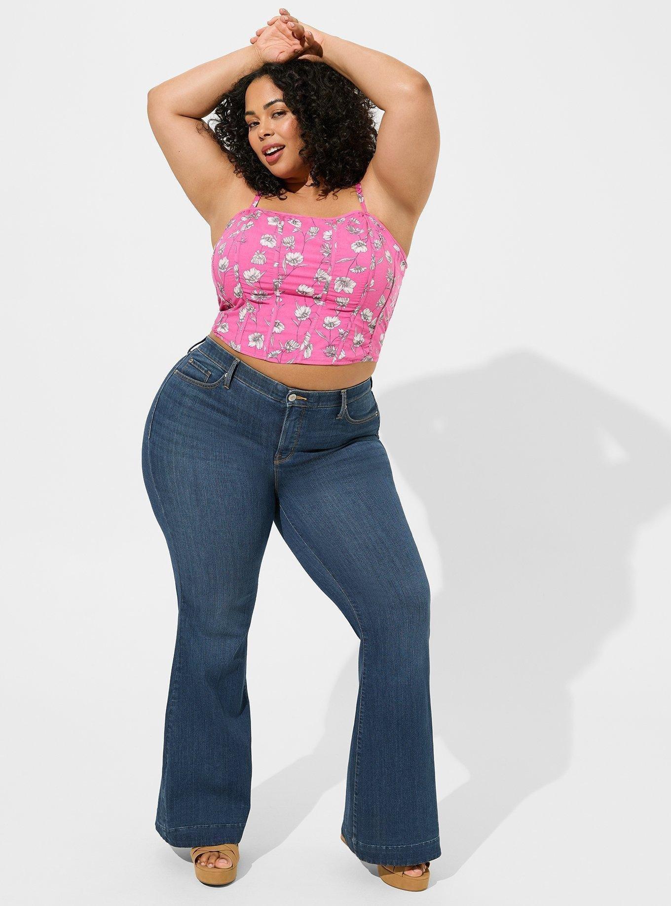 Plus Size - Challis Corset Crop Top - Torrid