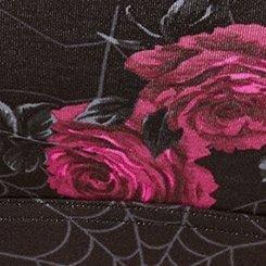 Unlined Cotton Smooth Square Neck Bralette, ROSEY WEBS FLORAL BLACK, swatch