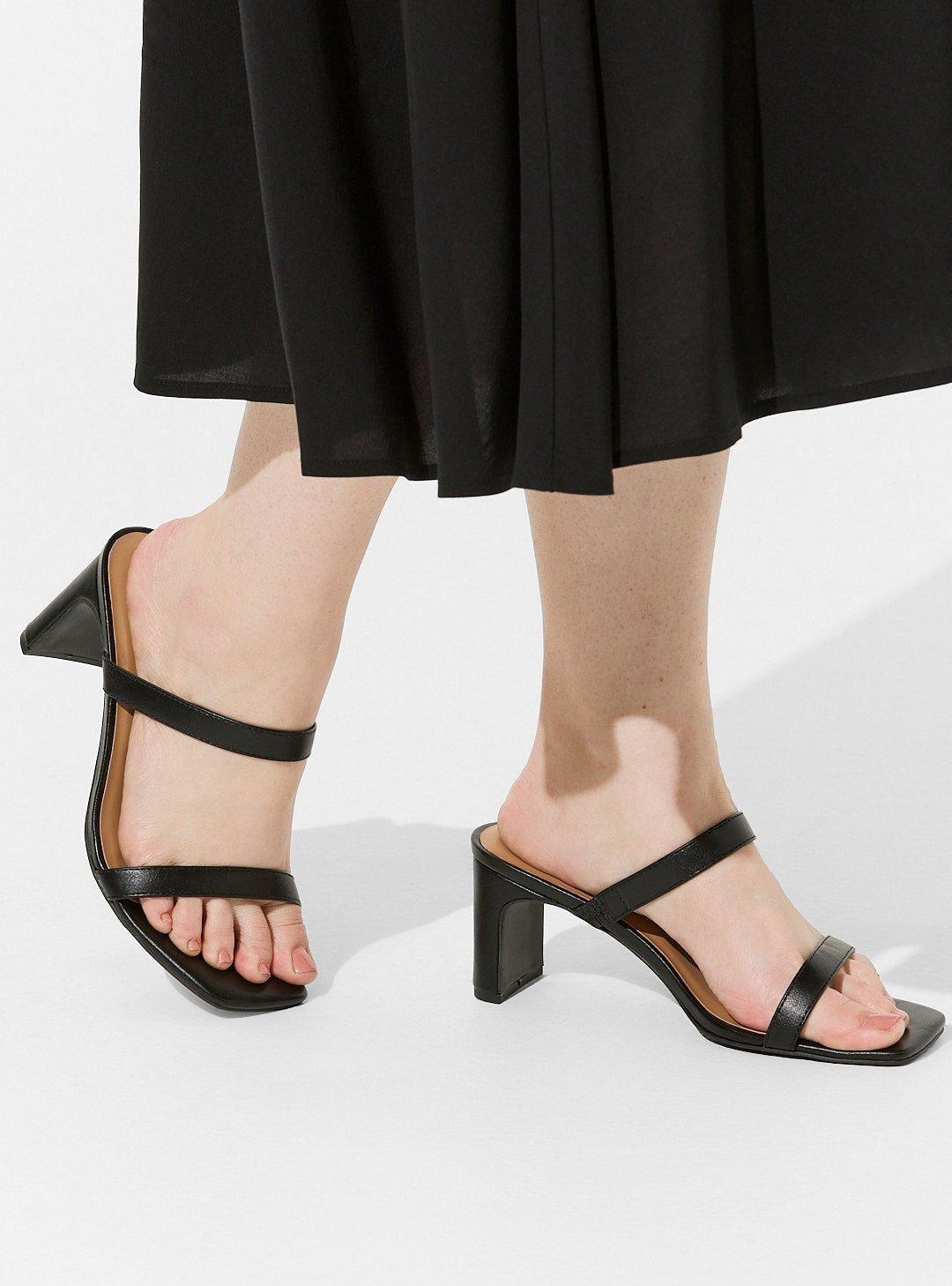 Square Toe Double Strap Heel (WW