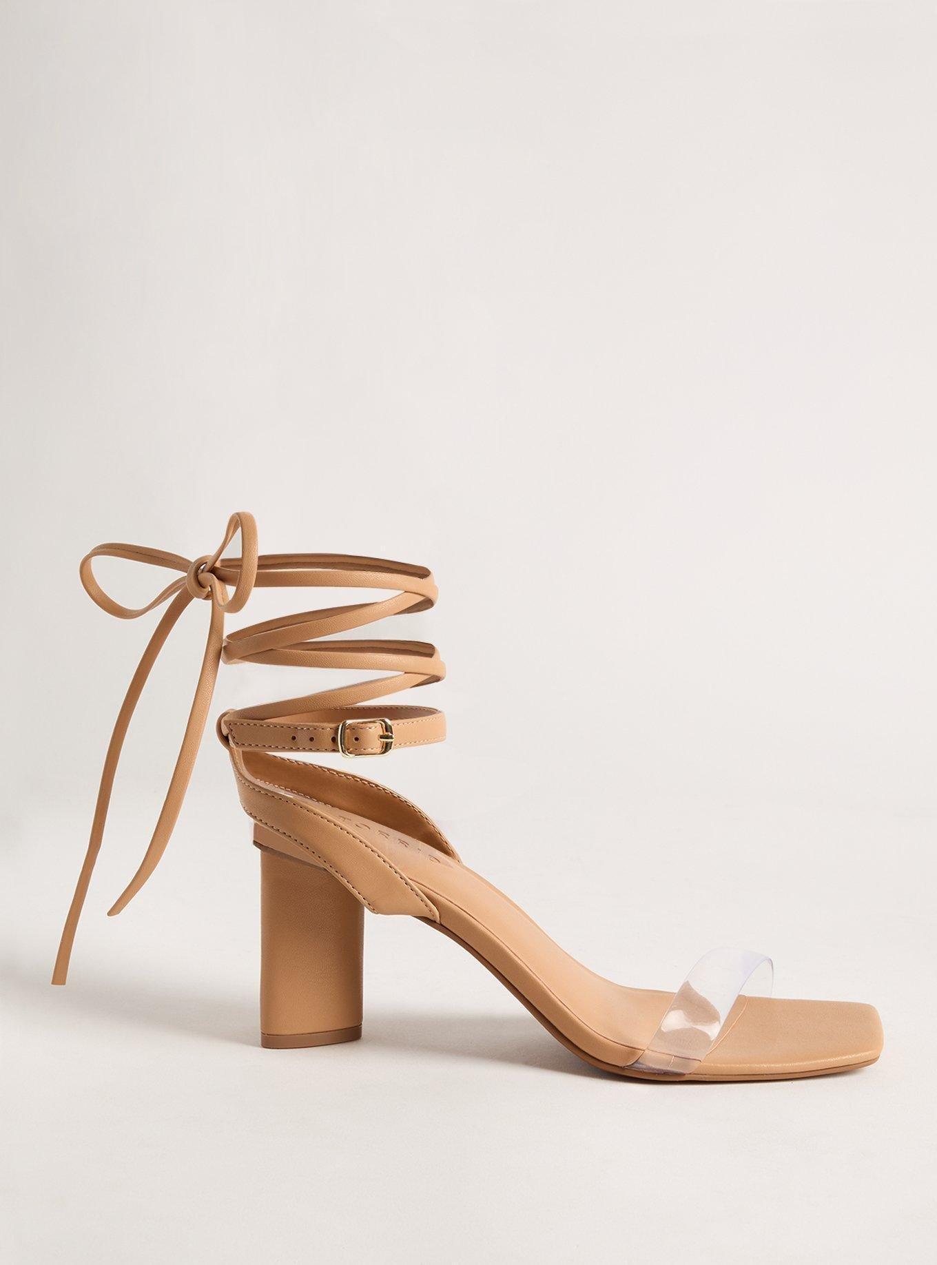 Strappy Ankle Wrap Block Heel (WW