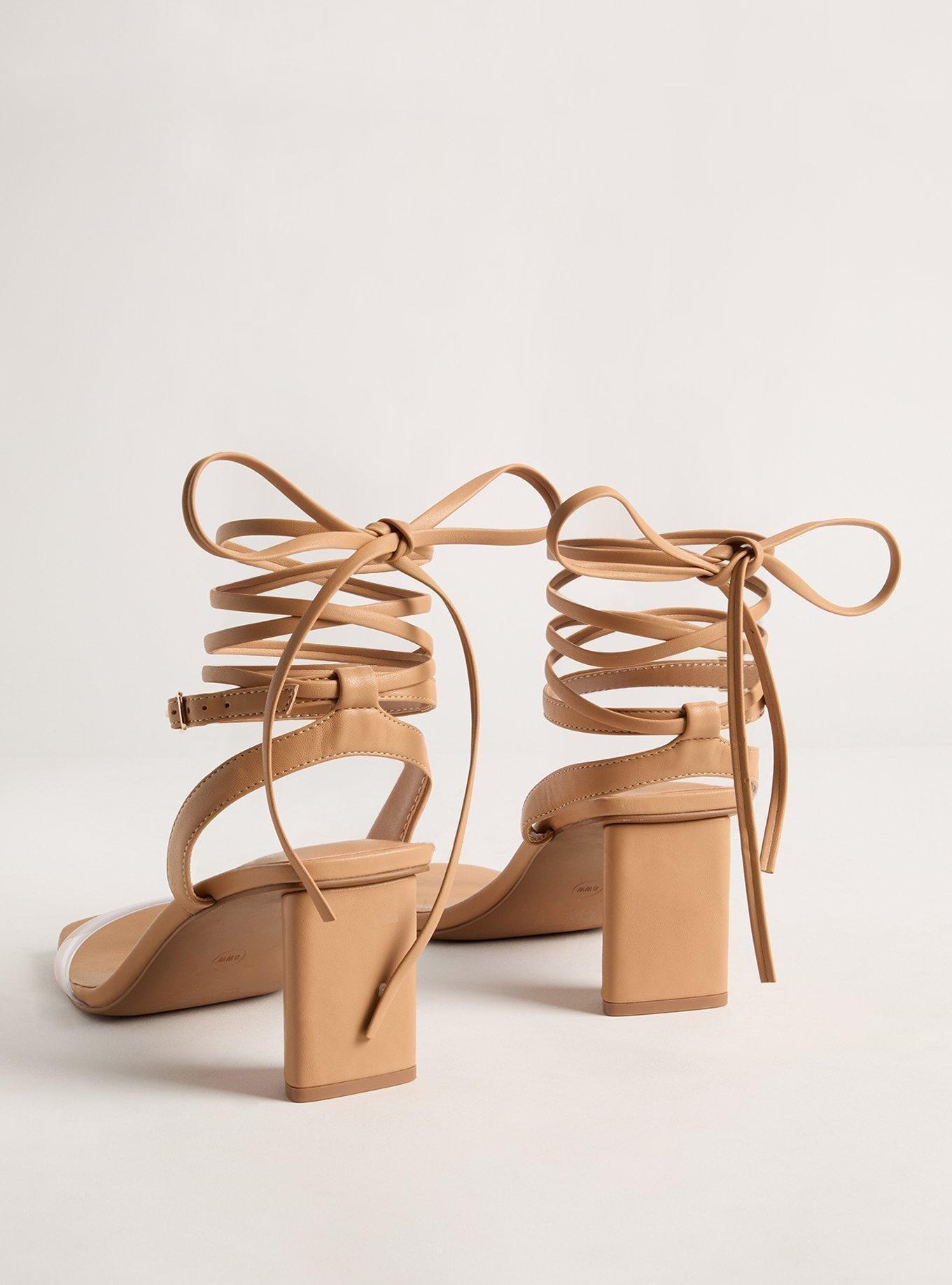 Strappy Ankle Wrap Block Heel (WW