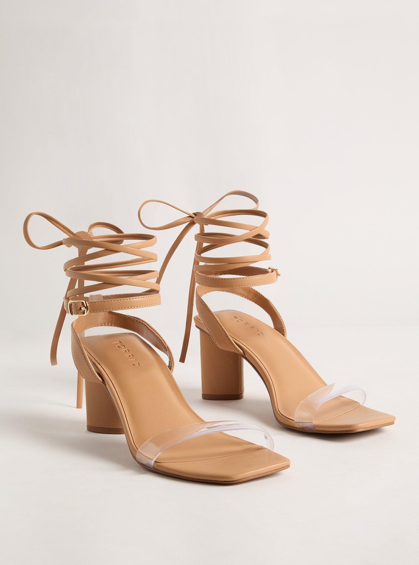 Strappy Ankle Wrap Block Heel (WW