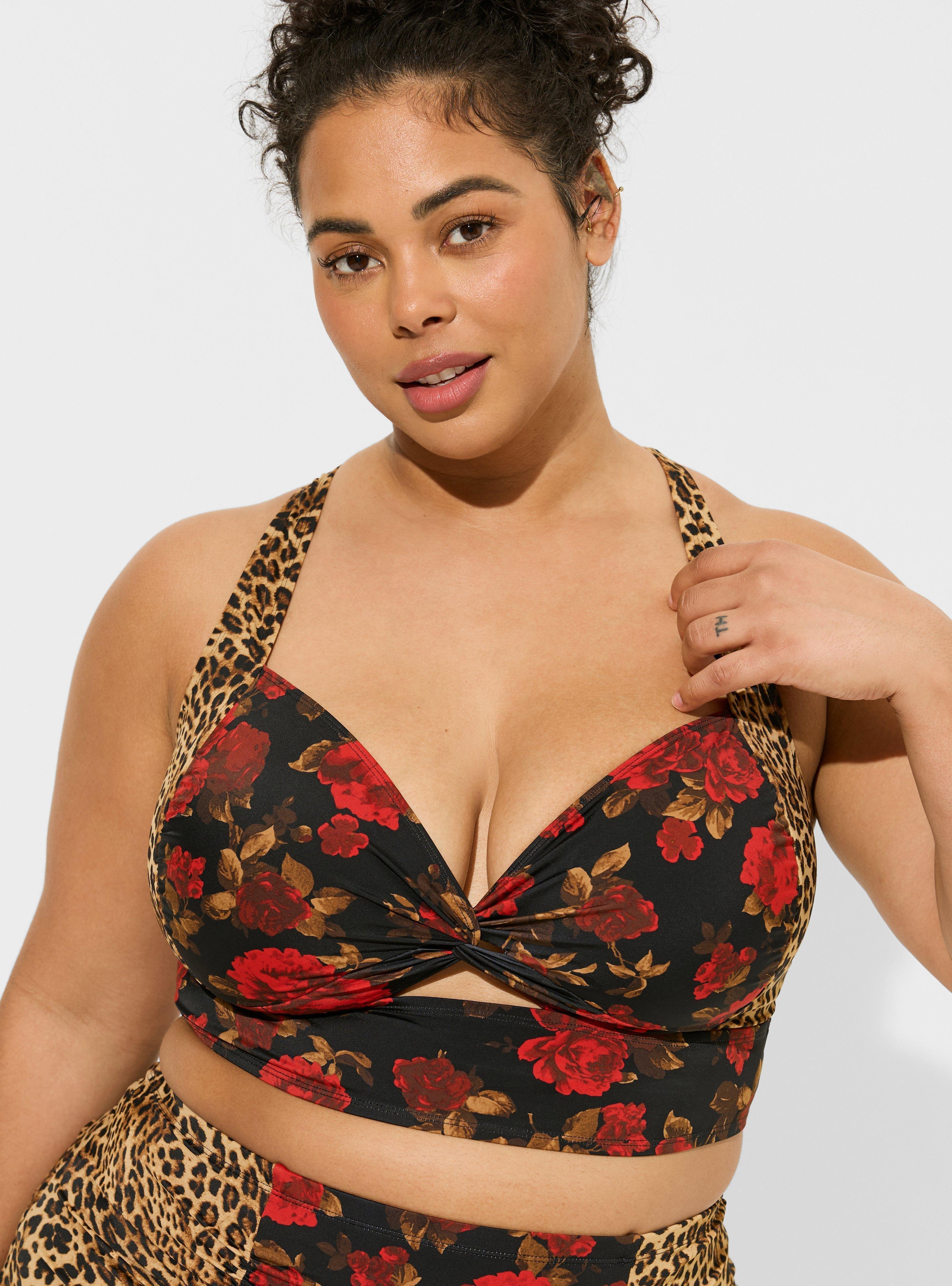 Retro Wireless Twist Front Swim Top