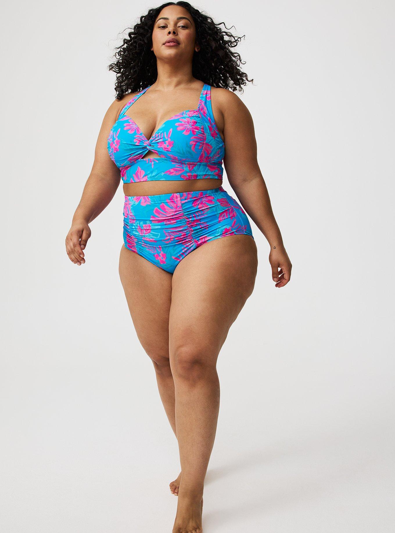 Retro Wireless Twist Front Swim Top