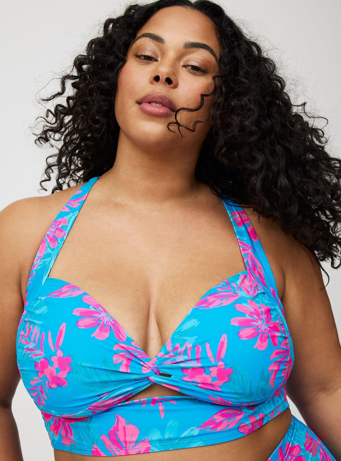 Retro Wireless Twist Front Swim Top