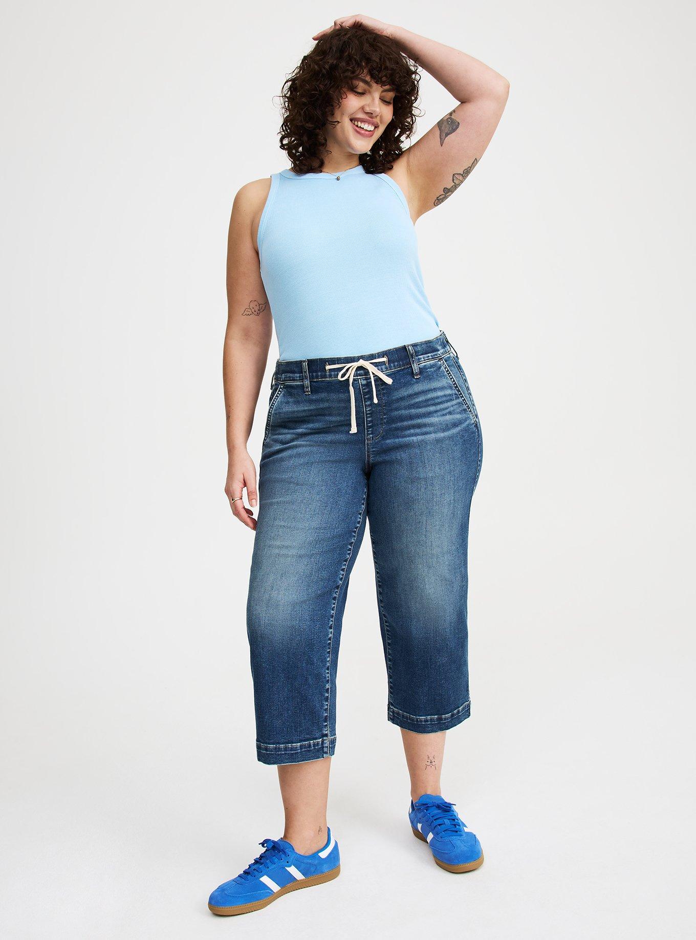 Plus Size - Crop Wide Leg Lightweight Vintage Stretch High-Rise Jean -  Torrid