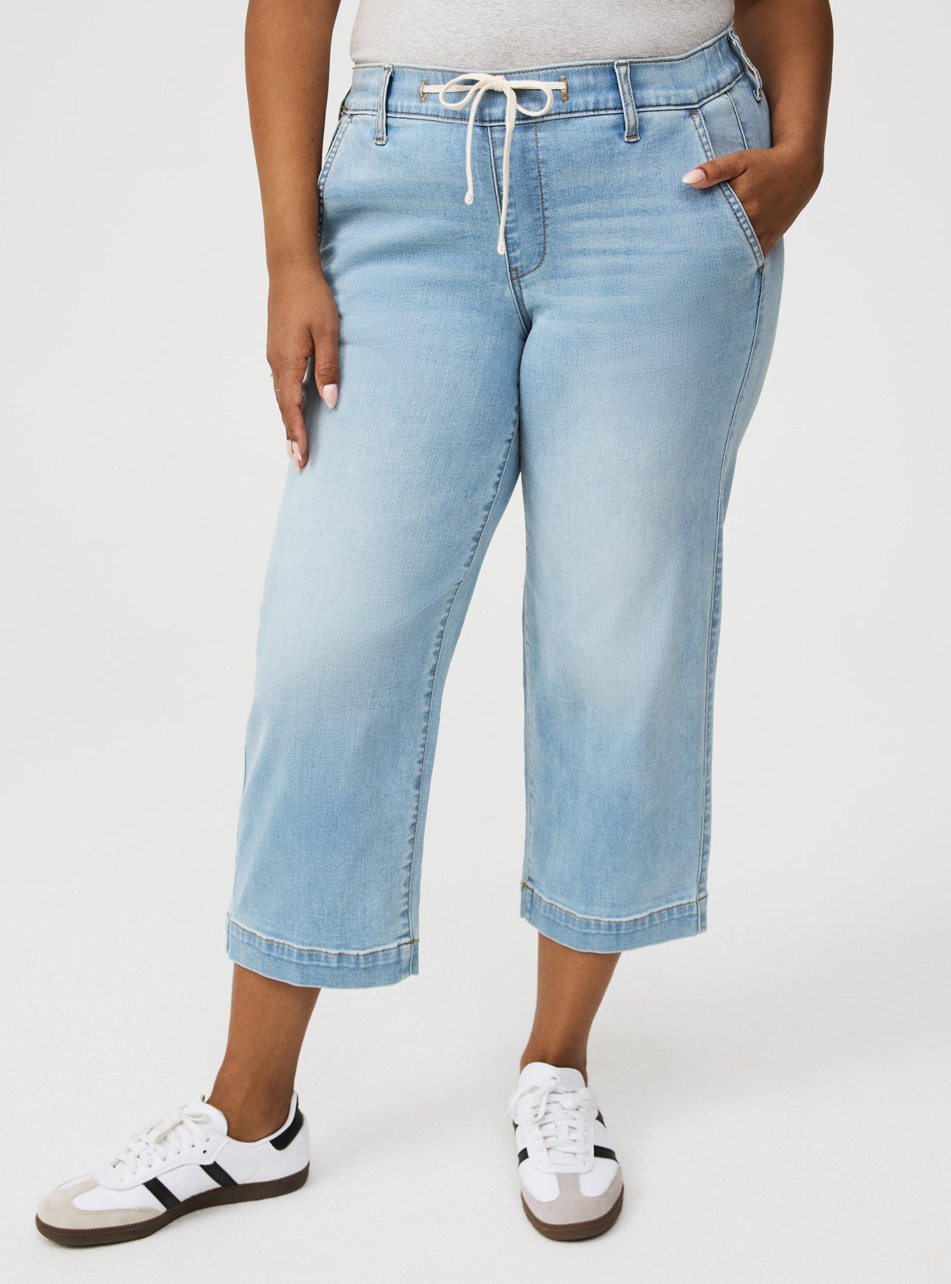 Crop Weekend Wide Leg Super Soft Mid Rise Jean