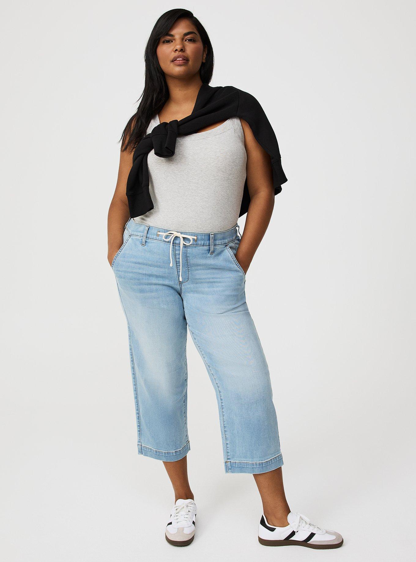 Plus Size - Crop Wide Leg Lightweight Vintage Stretch High-Rise Jean -  Torrid