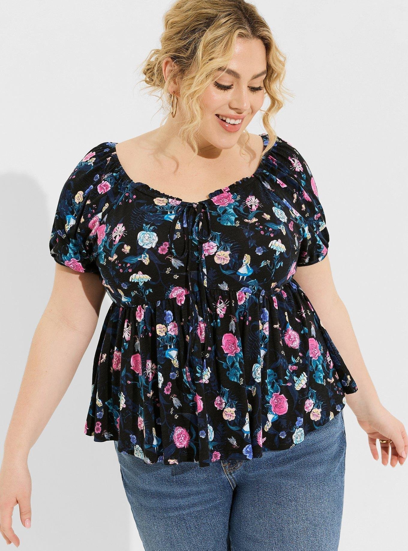 Plus Size - Disney Alice In Wonderland Puff Sleeve Babydoll - Torrid