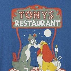 Disney Lady and the Tramp Roll Sleeve Top, BLUE, swatch