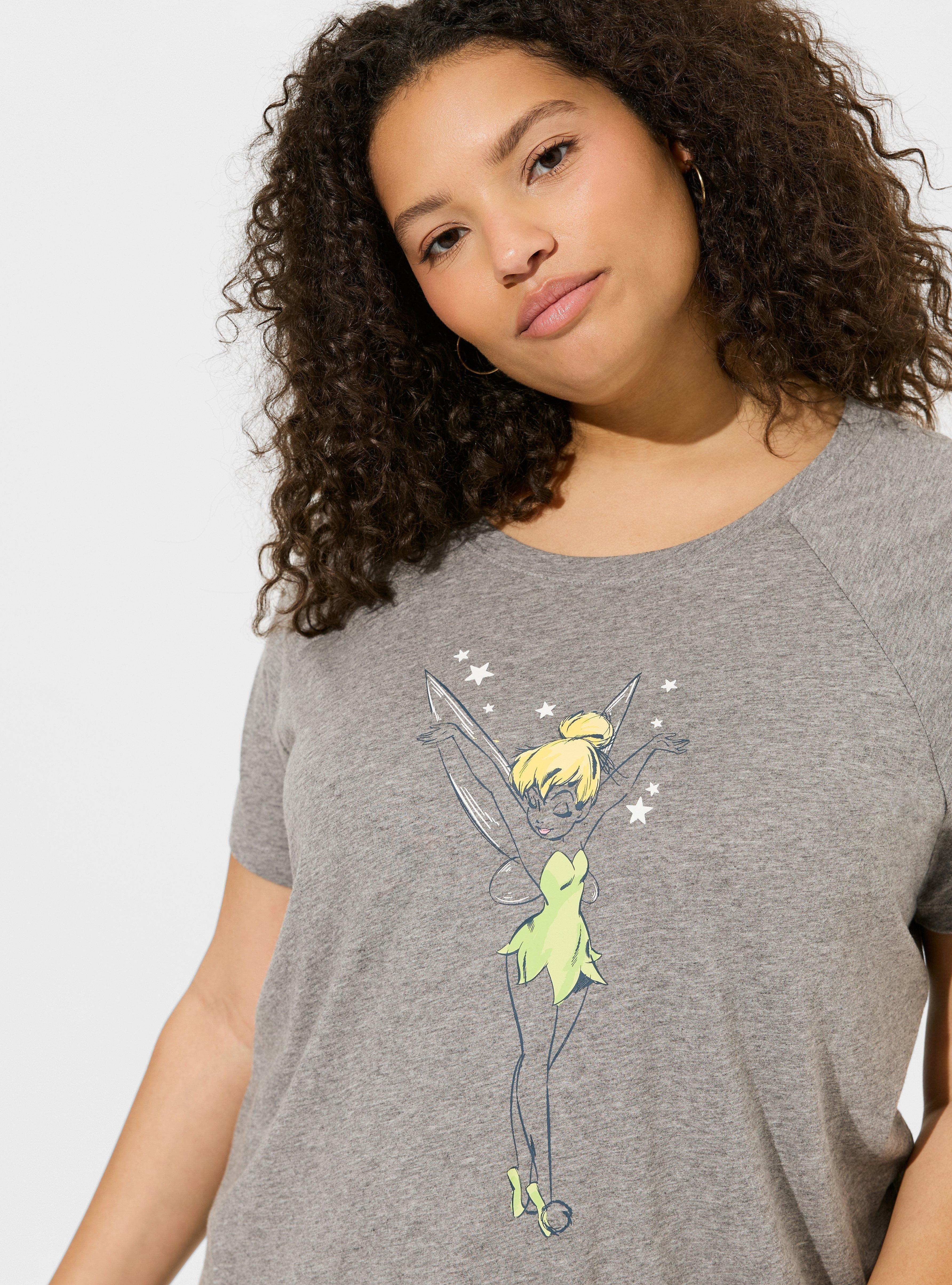 Disney Tinkerbell Short Sleeve Raglan Top, LIGHT HEATHER GREY, alternate