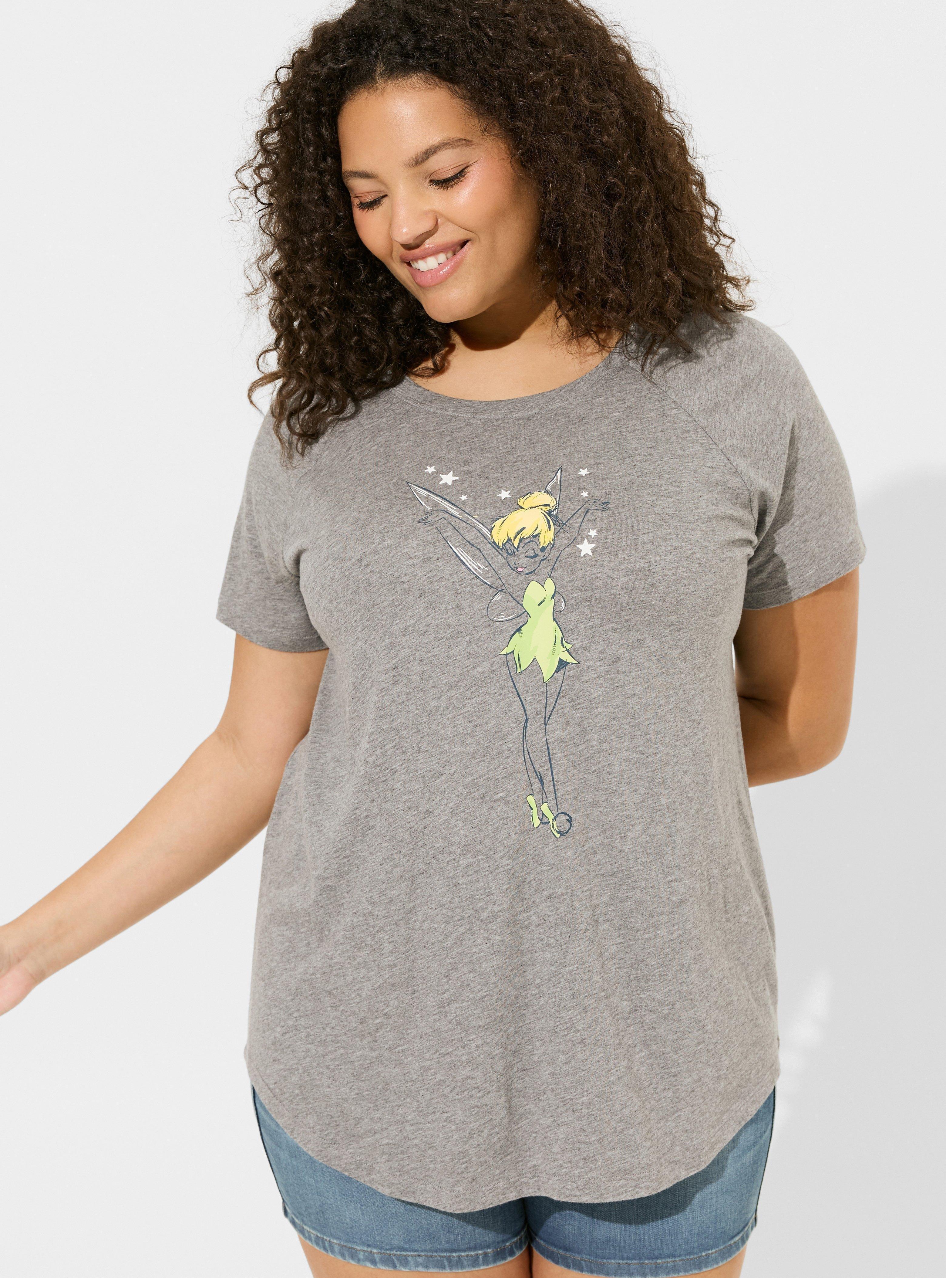Disney Tinkerbell Short Sleeve Raglan Top, LIGHT HEATHER GREY, alternate