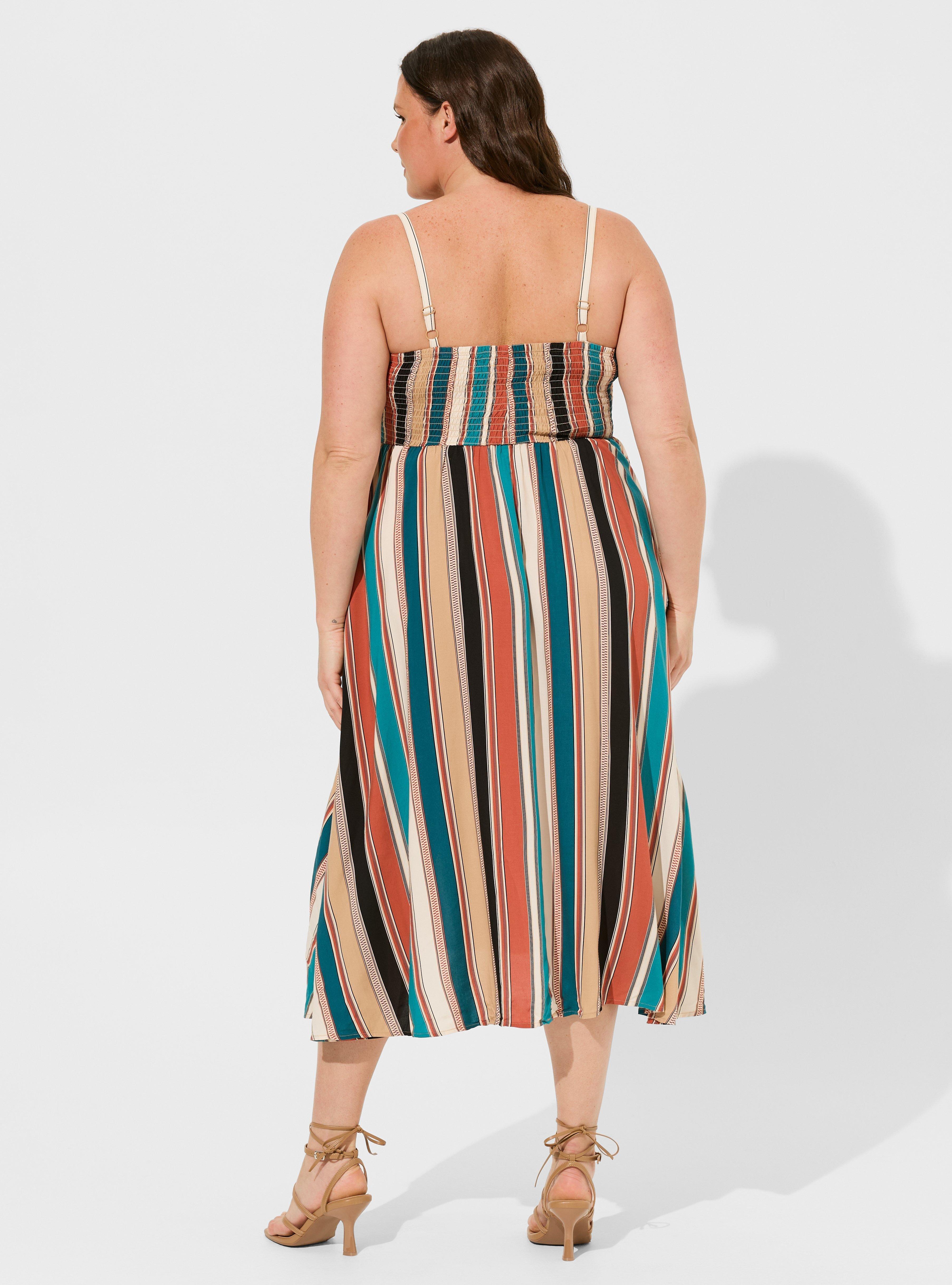 Midi Challis Sweetheart Smocked Bust Dress