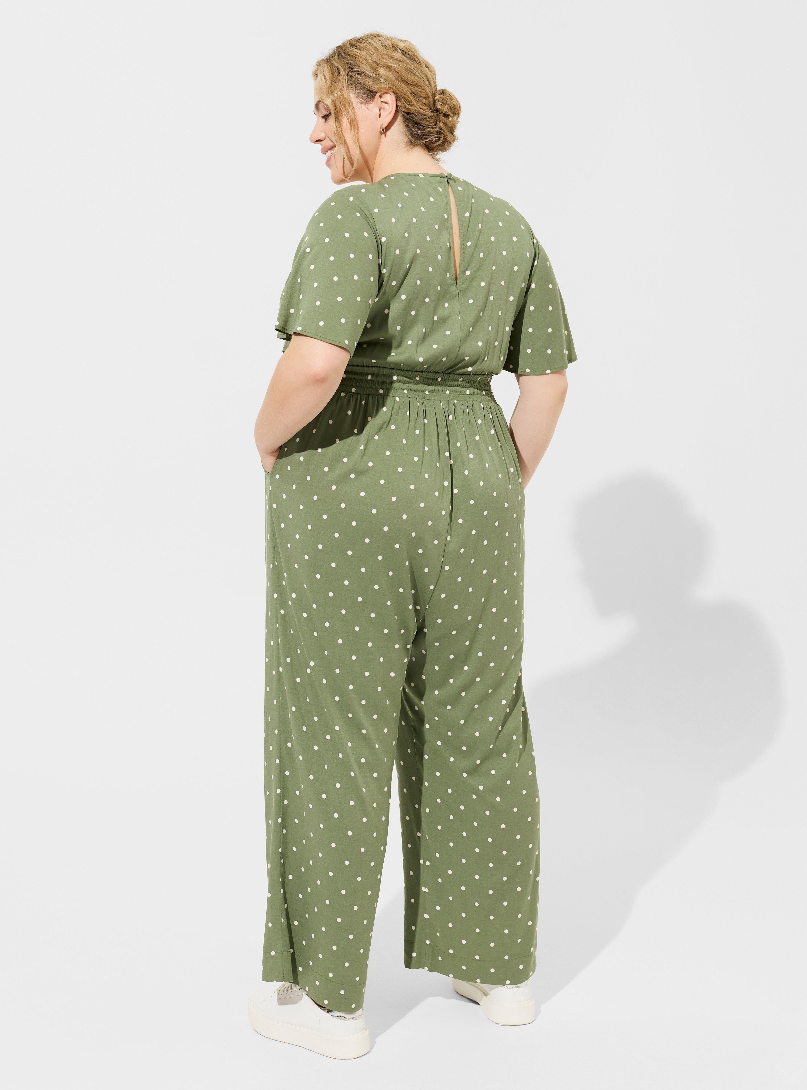 Stretch Challis Flutter Sleeve Jumpsuit