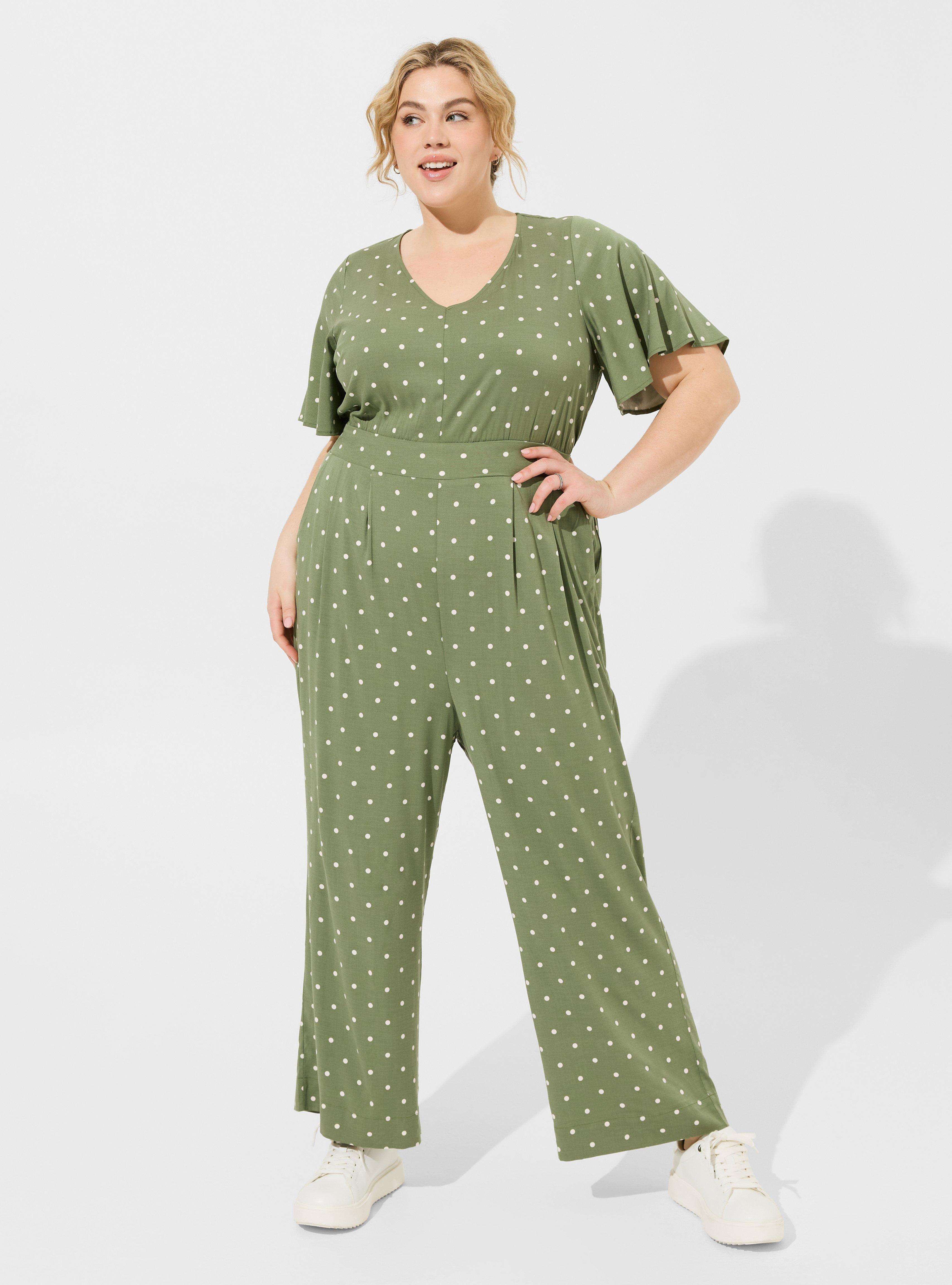 Plus Size - Stretch Challis Flutter Sleeve Jumpsuit - Torrid