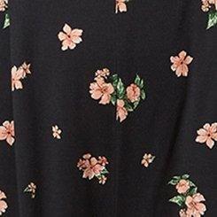 Stretch Challis Flutter Sleeve Jumpsuit, JUMBO SPACED FLORALS DEEP BLACK, swatch