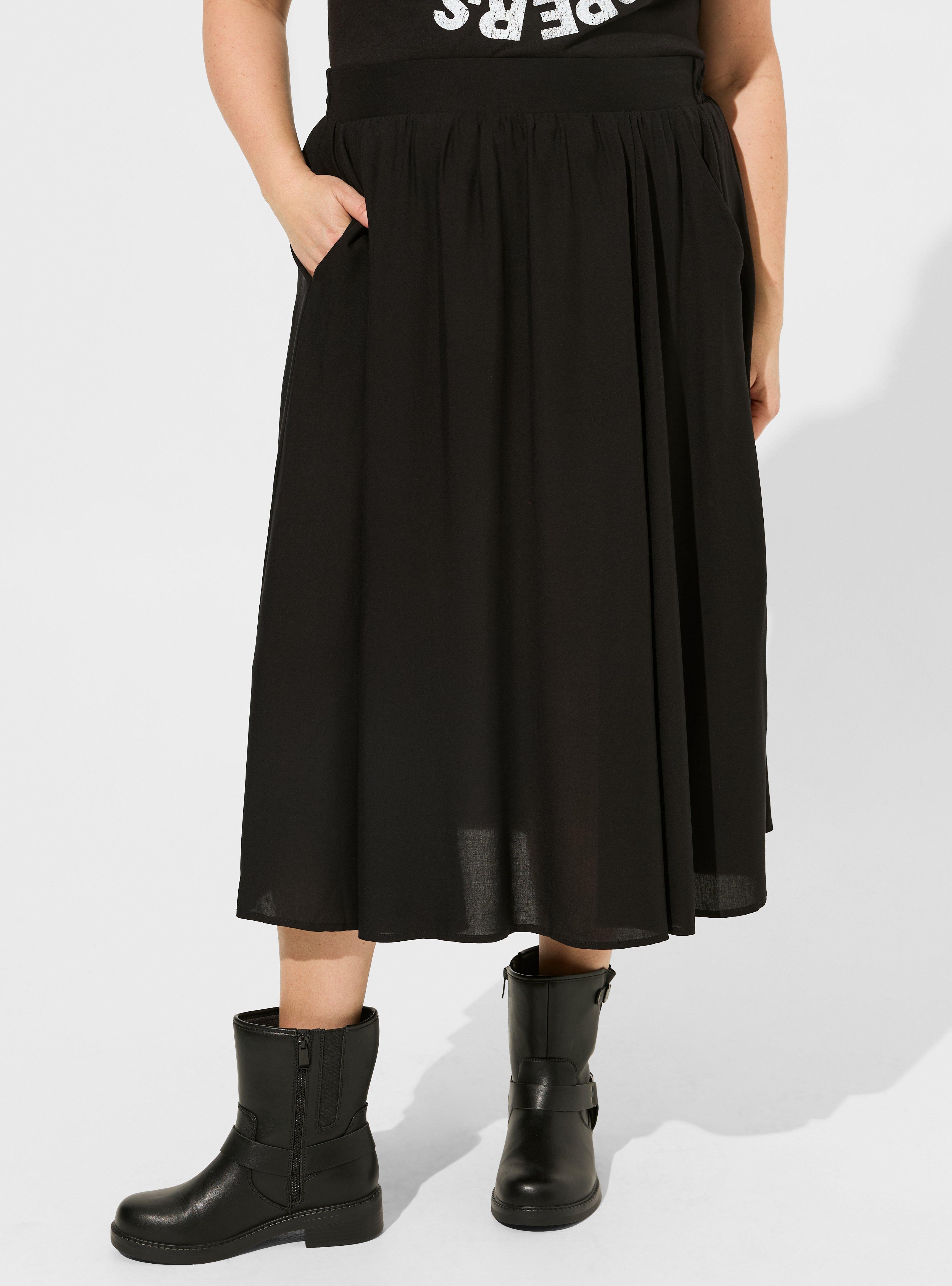 Plus Size - Tea Length Challis A-line Skirt - Torrid