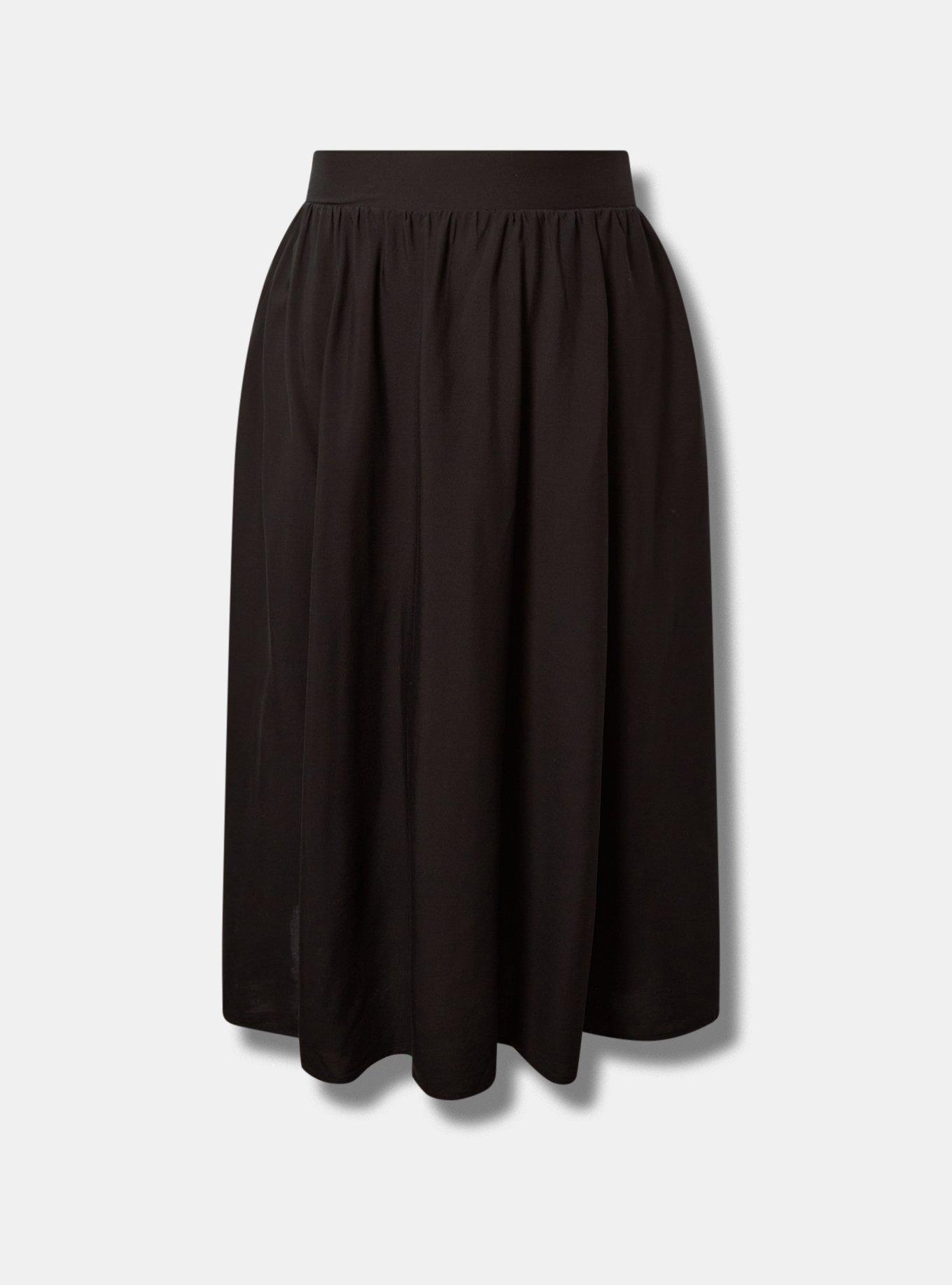 Tea Length Challis A-line Skirt