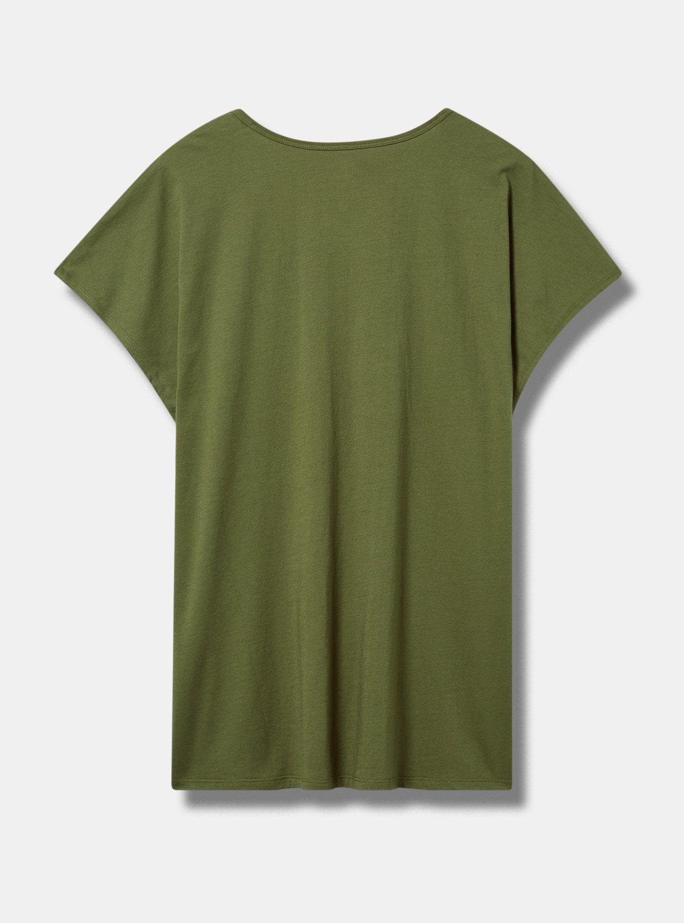 Woodstock Relaxed Fit Cotton Dolman Tee, OLIVINE, alternate