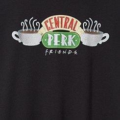 Friends Central Perk Classic Fit Cotton Ringer Tee, DEEP BLACK, swatch
