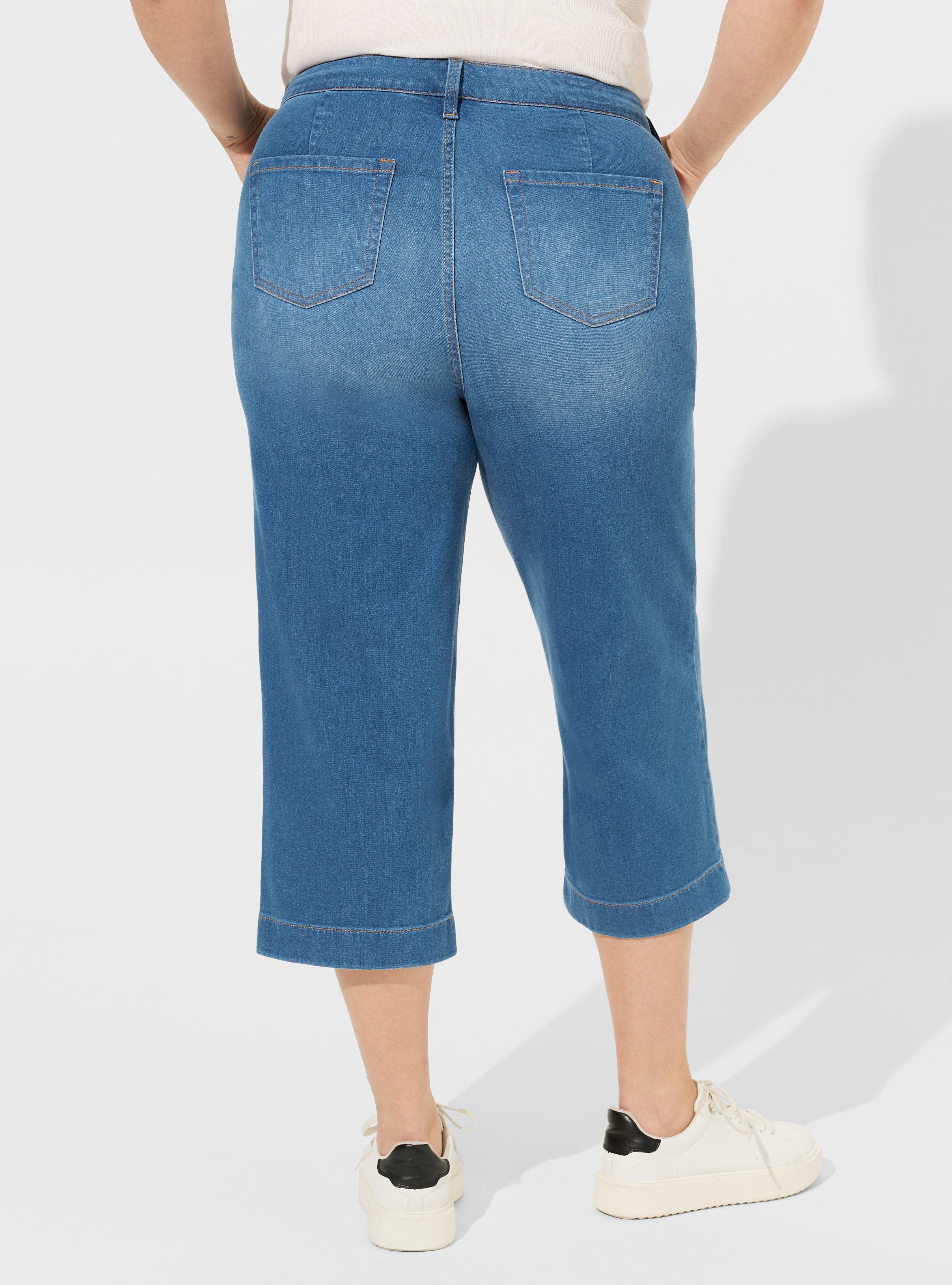 Plus Size Crop Wide Leg Lightweight Vintage Stretch High Rise Jean Torrid